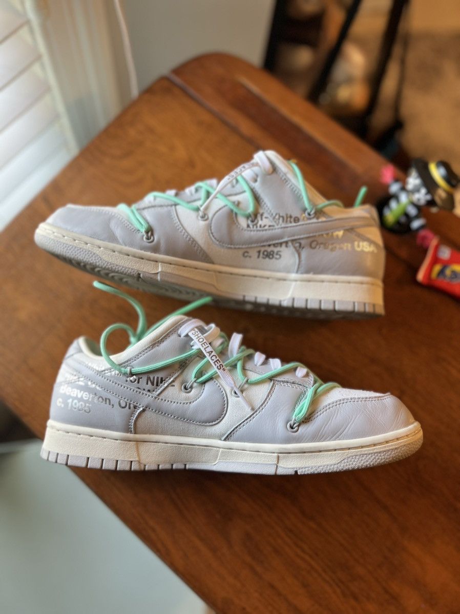 Designer × Nike × Off-White Off-White x Nike dunk low lot 4/50 Sz 11 with box Size US 11 / EU 44 - 2 Thumbnail