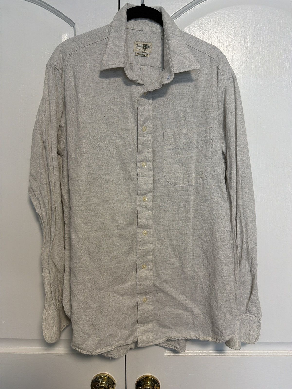 Gitman Bros. Gitman Bros button up shirt - white / light grey Size US L / EU 52-54 / 3 - 1 Thumbnail