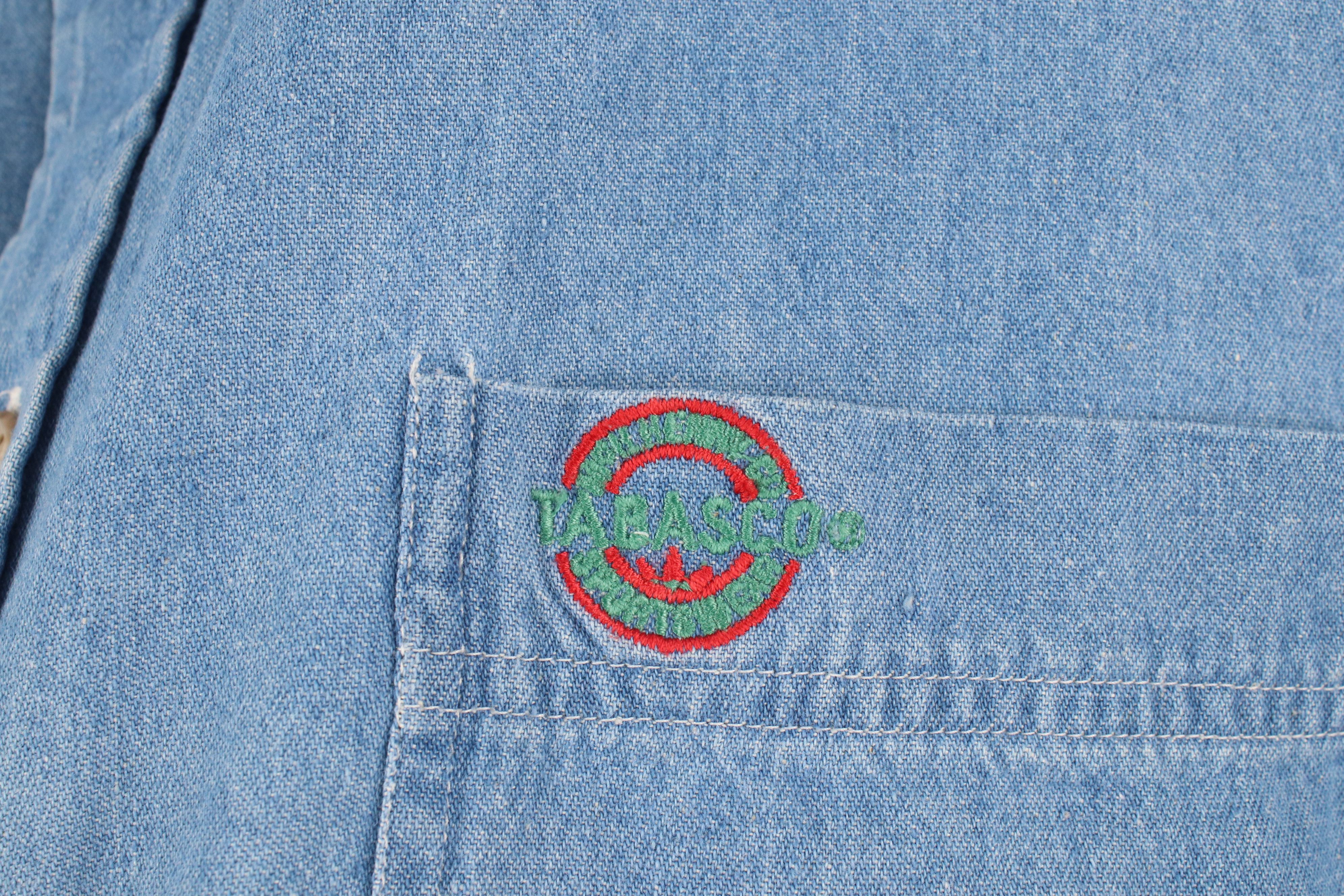 Vintage Vintage 90s Streetwear Tabasco Hot Sauce Denim Button Shirt Size US XL / EU 56 / 4 - 4 Thumbnail