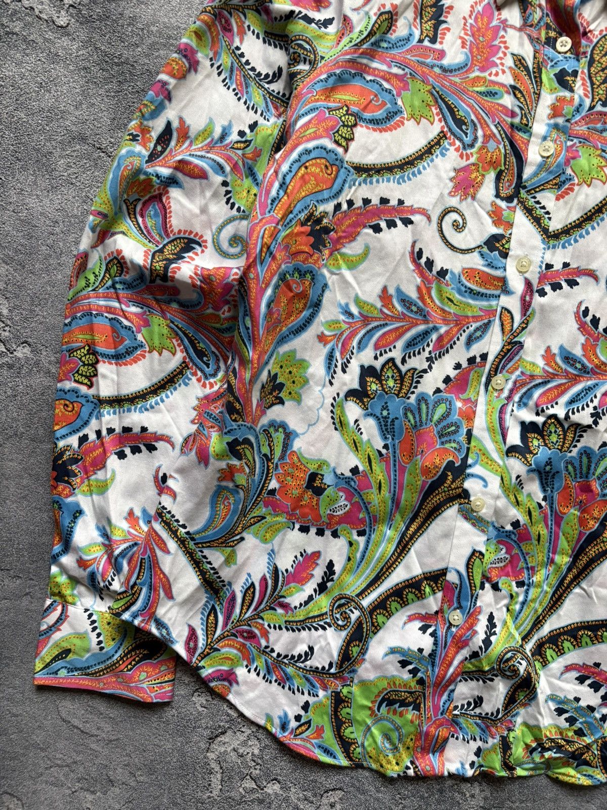 Polo Ralph Lauren Vintage Ralph Lauren Abstract Paisley Print Non-Iron Shirt Size M / US 6-8 / IT 42-44 - 5 Thumbnail