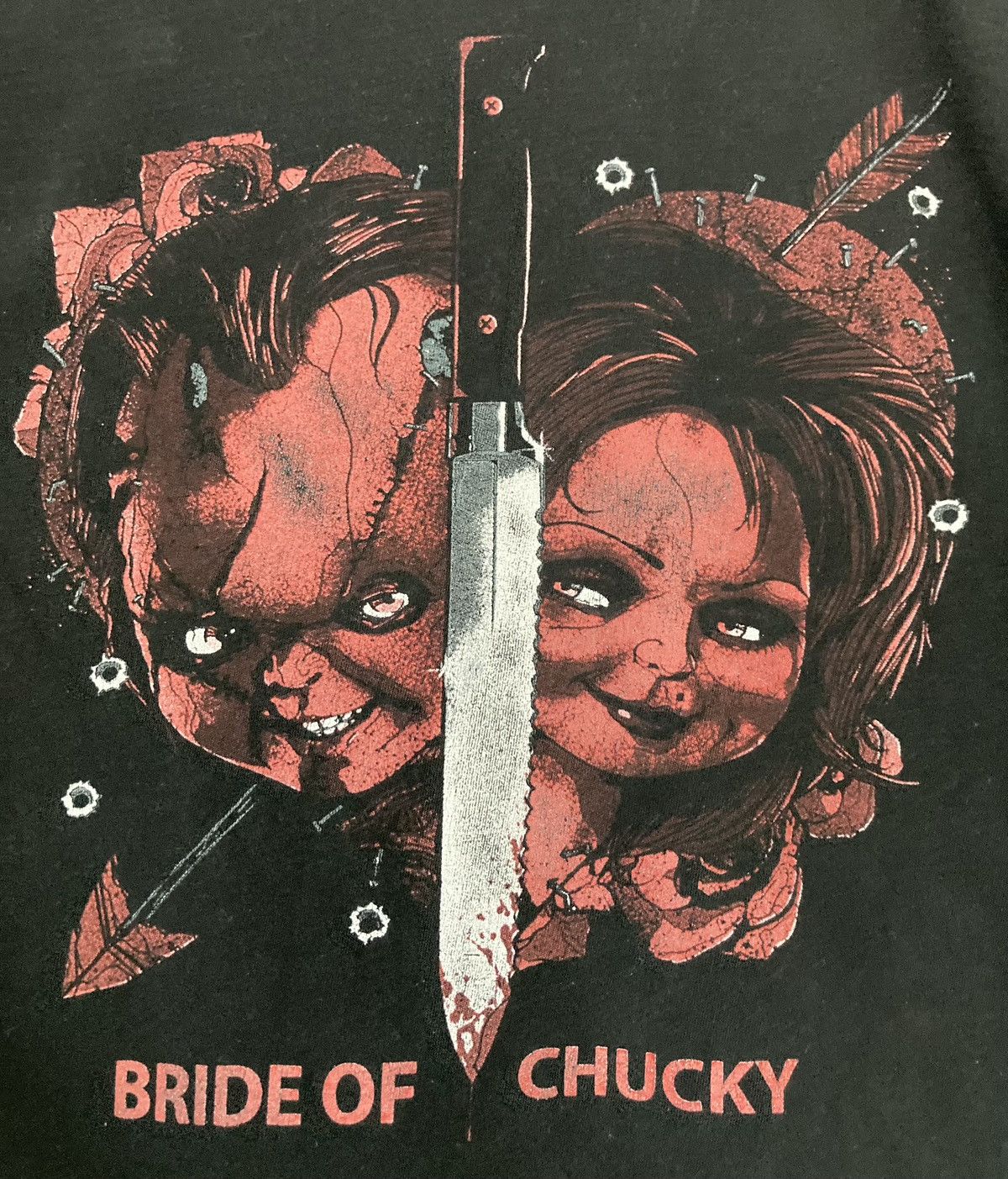 Vintage BRIDE OF CHUCKY SHIRT CHILD'S PLAY HORROR MOVIE VINTAGE Y2K Size US M / EU 48-50 / 2 - 2 Thumbnail