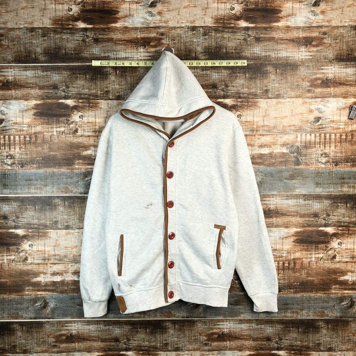 Japanese Brand Shengbangdi Grey Hoodie #1932 Size L / US 10 / IT 46 - 1 Thumbnail