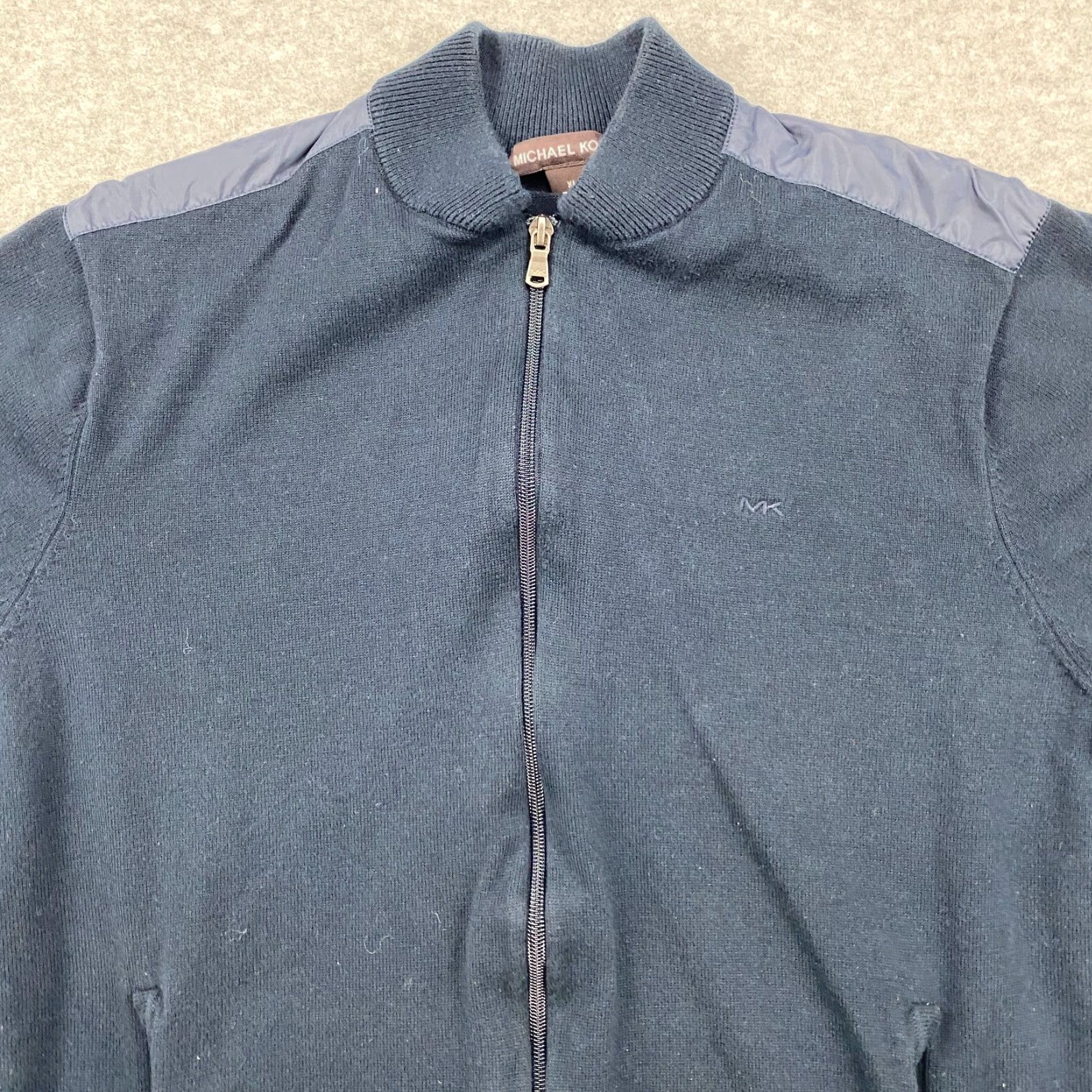 Michael Kors Michael Kors Sweater Mens XL Blue Full Zip Pockets Embroidered Logo Zipper Size US XL / EU 56 / 4 - 2 Thumbnail