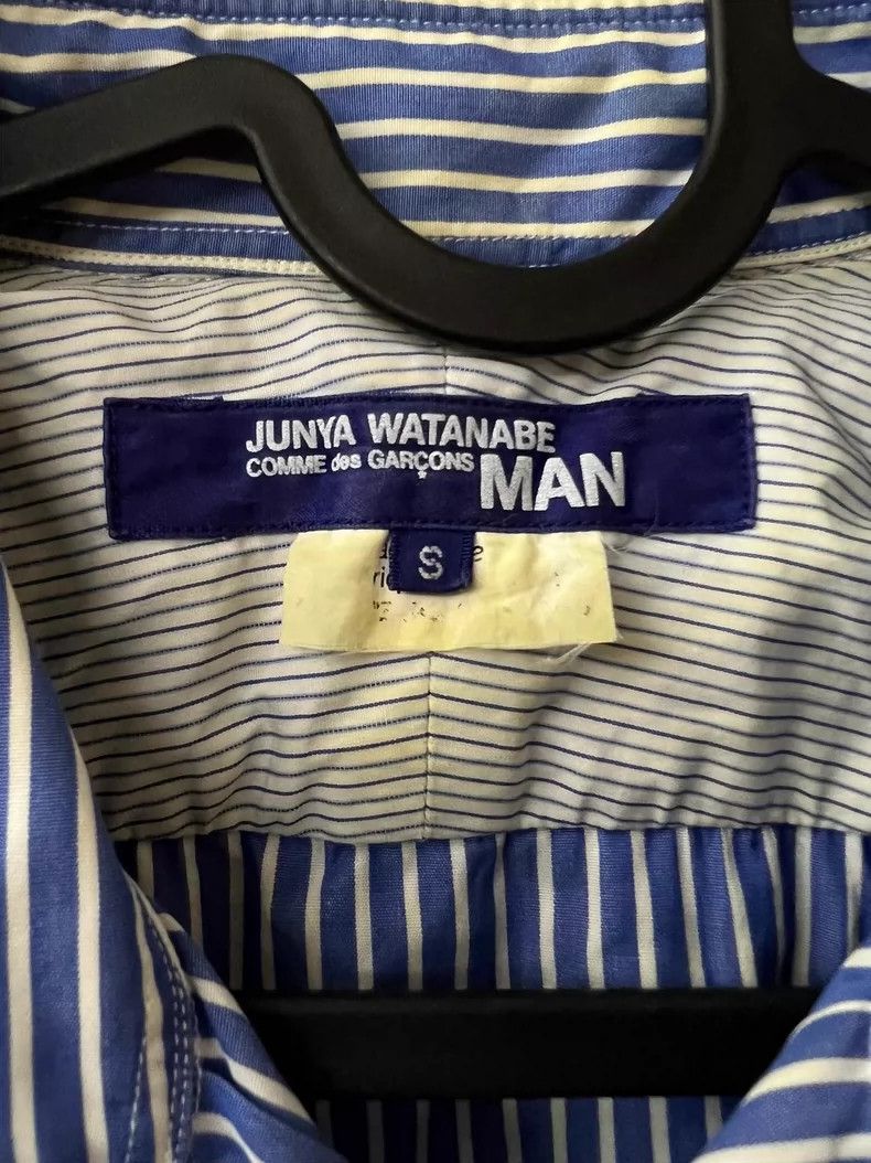 Junya Watanabe Junya Watanabe Blue wool leather striped stitching shirt Size US S / EU 44-46 / 1 - 3 Thumbnail