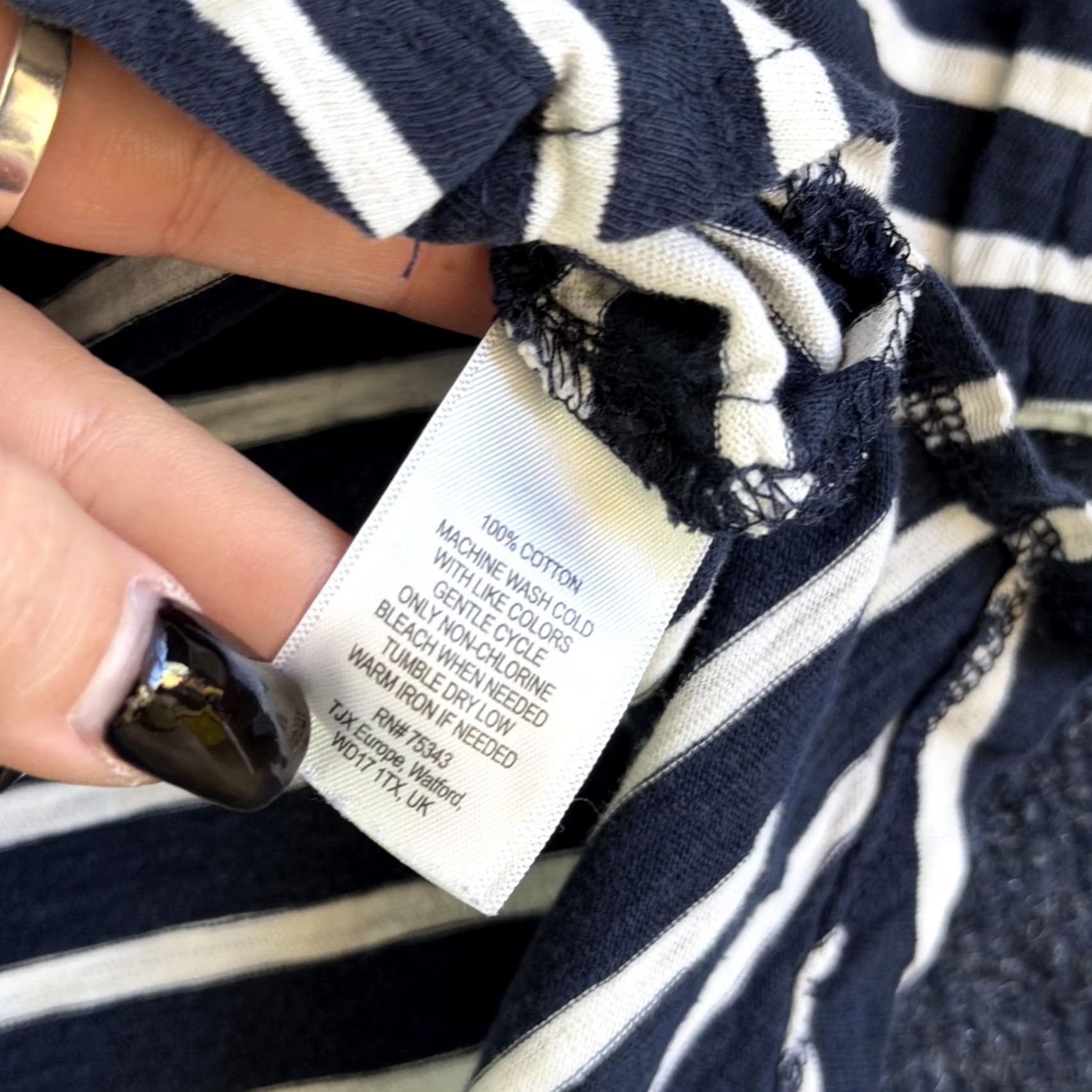 Willi Smith Willi Smith Shirt Womens M Navy Stripe Boat Neck 3/4 Sleeve Top Size M / US 6-8 / IT 42-44 - 4 Thumbnail