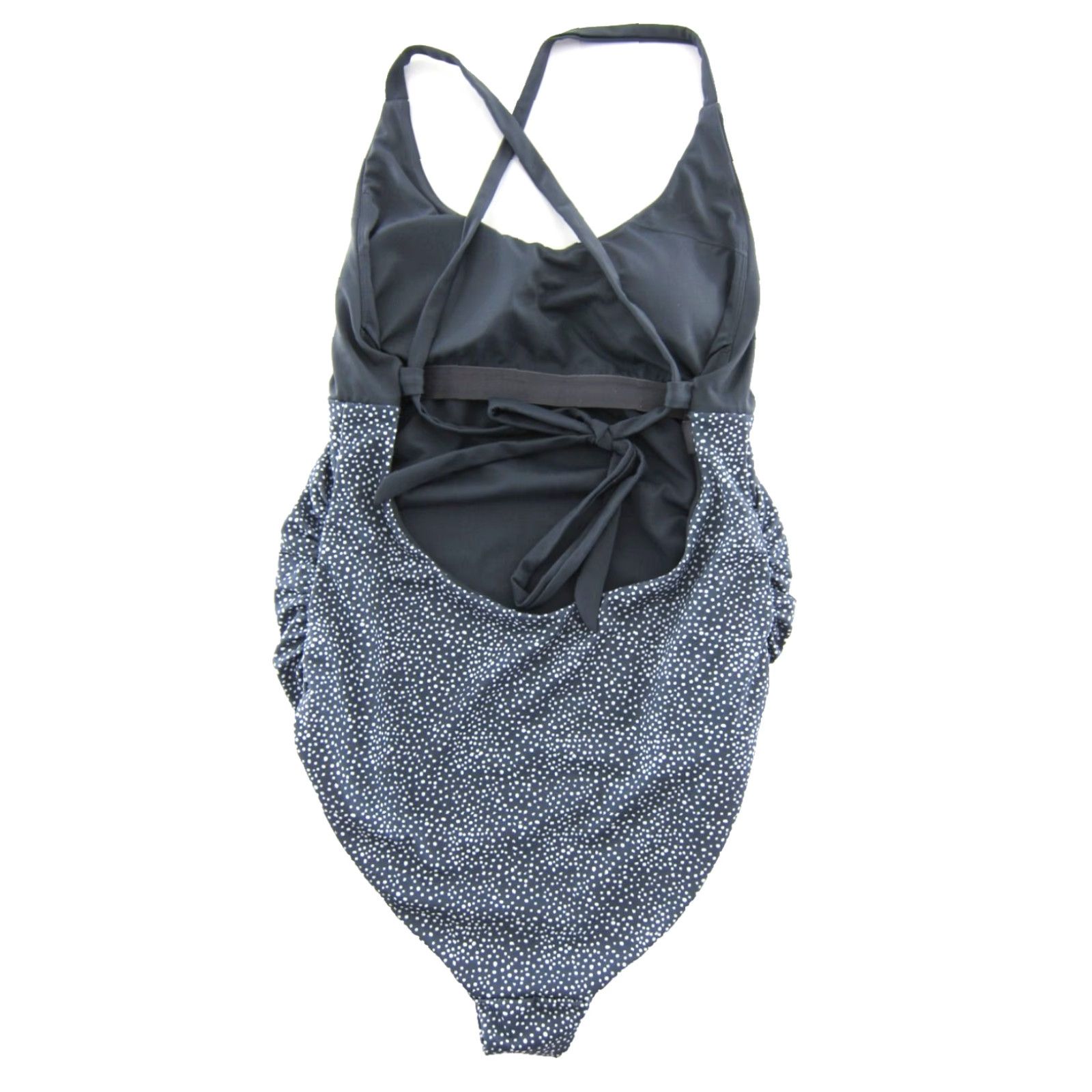 Vintage SENITA Athletics Grey White Polka Dot Padded Low Back One Piece Swimsuit M Womens Featured: Polka Dot, Padded, Low Back, Nylon Spandex Size ONE SIZE - 2 Thumbnail