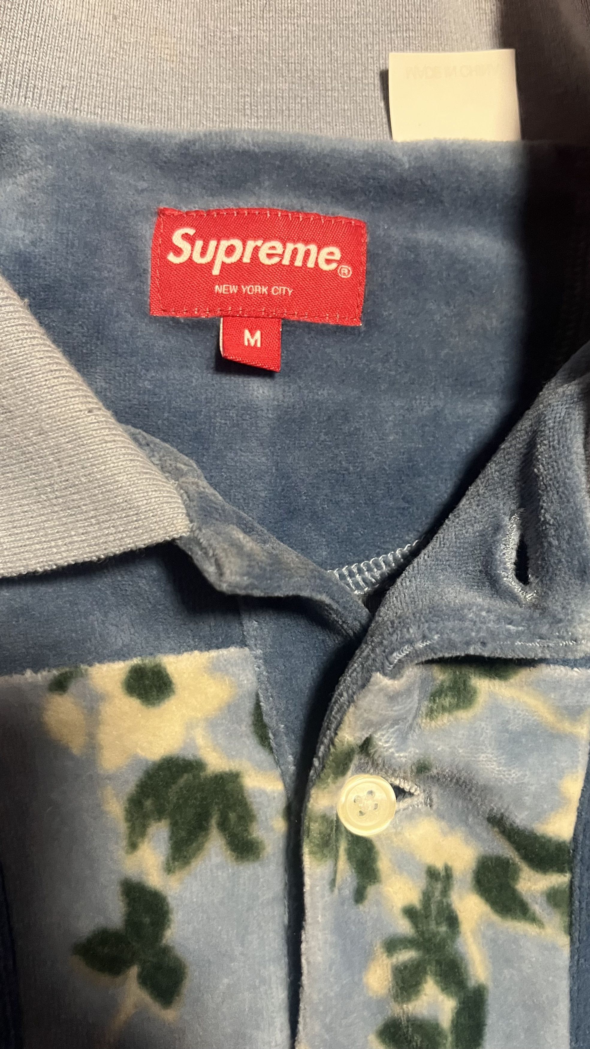 Supreme Supreme Patchwork Floral Terciopelo Polo Pizarra Size US M / EU 48-50 / 2 - 2 Thumbnail