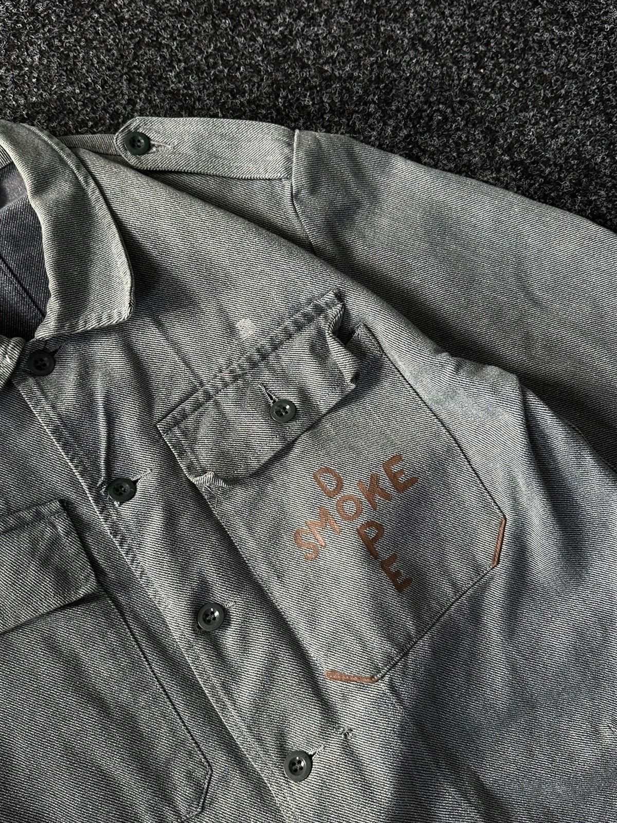 Japanese Brand VINTAGE 🚨 SMOKE-DOPE denim jacket distressed rare custom 80s Size US L / EU 52-54 / 3 - 3 Thumbnail