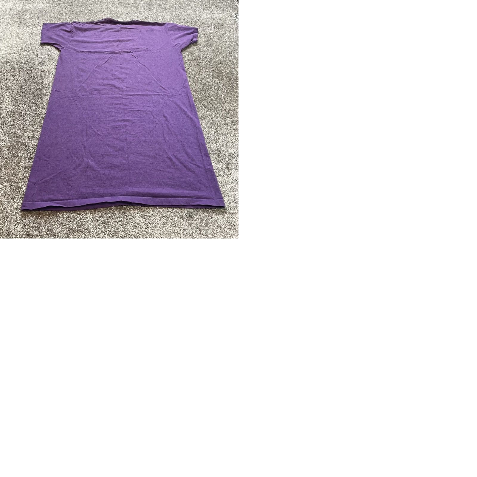 Anvil VINTAGE Anvil Tunic T Shirt Dress Womens One Size Purple Floral Short Sleeve Cotton Top Size ONE SIZE - 9 Thumbnail