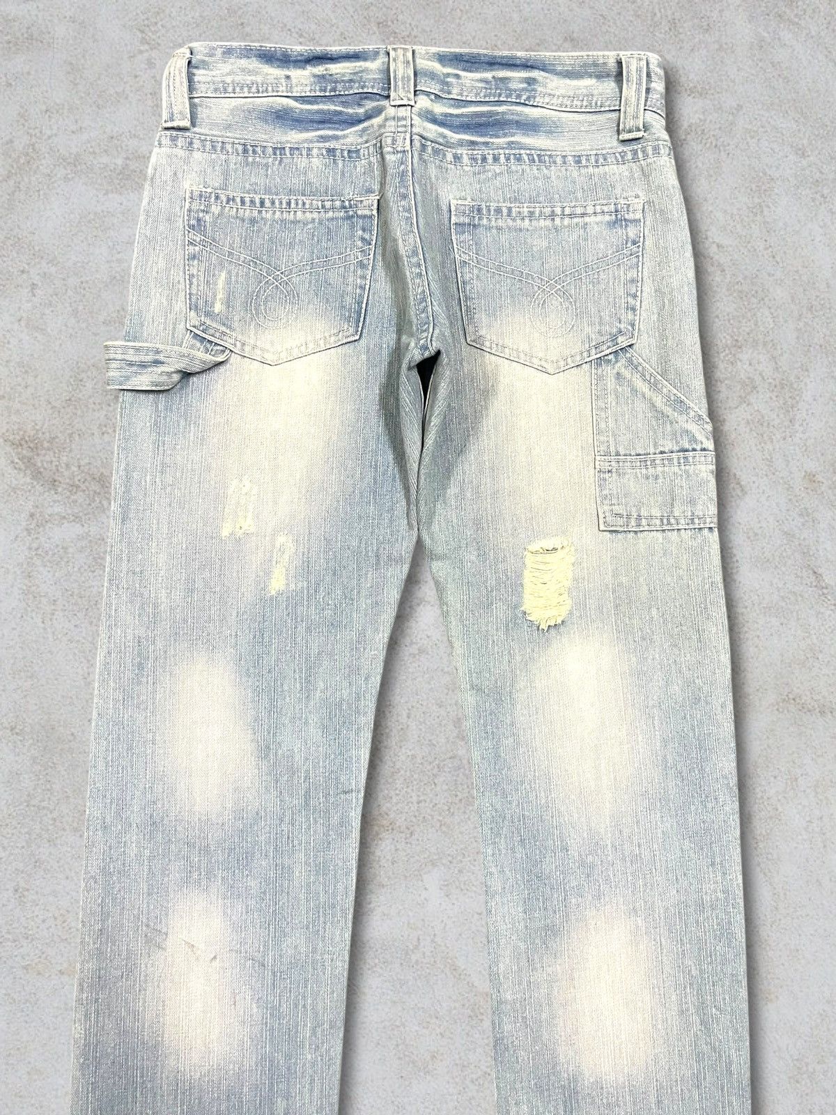 Japanese Brand Vintage Japanese Sick Carpenter Distressed Faded Wash Jeans Size US 31 - 4 Thumbnail
