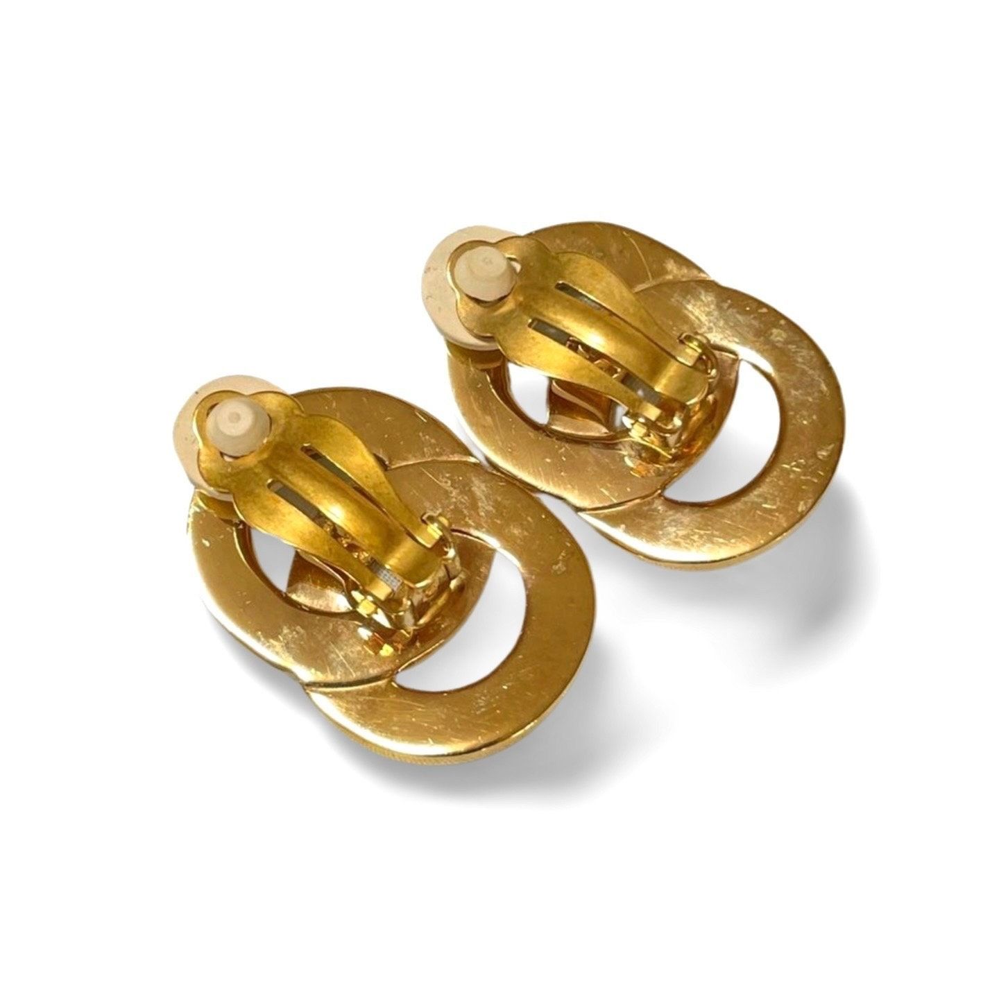 Celine Vintage Celine Gold tone double round motif earrings Size ONE SIZE - 4 Thumbnail