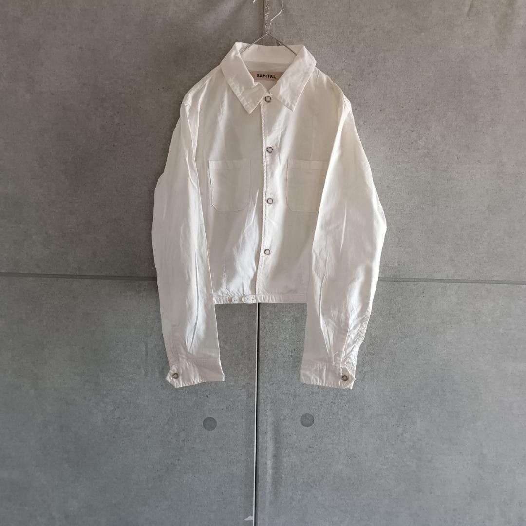 image of Kapital Boxy Shirt Jacket in White, Women's (Size Small)