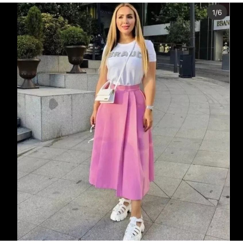 Zara ZARA A-Line Midi Skirt NWT LAST ONE!!! Size 29" - 18 Thumbnail