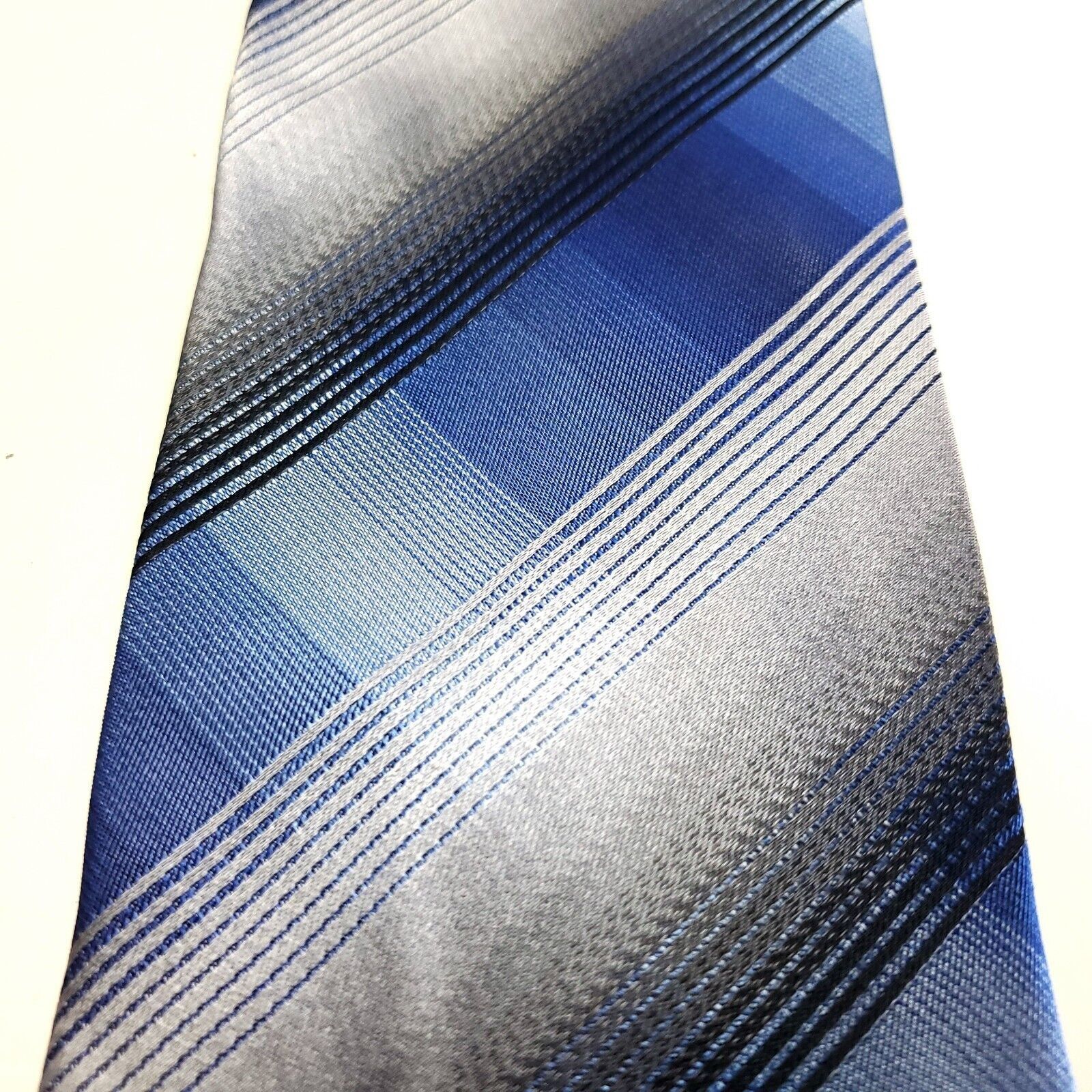 Van Heusen Van Heusen Blue Plaid Woven Silk Tie Size ONE SIZE - 2 Thumbnail