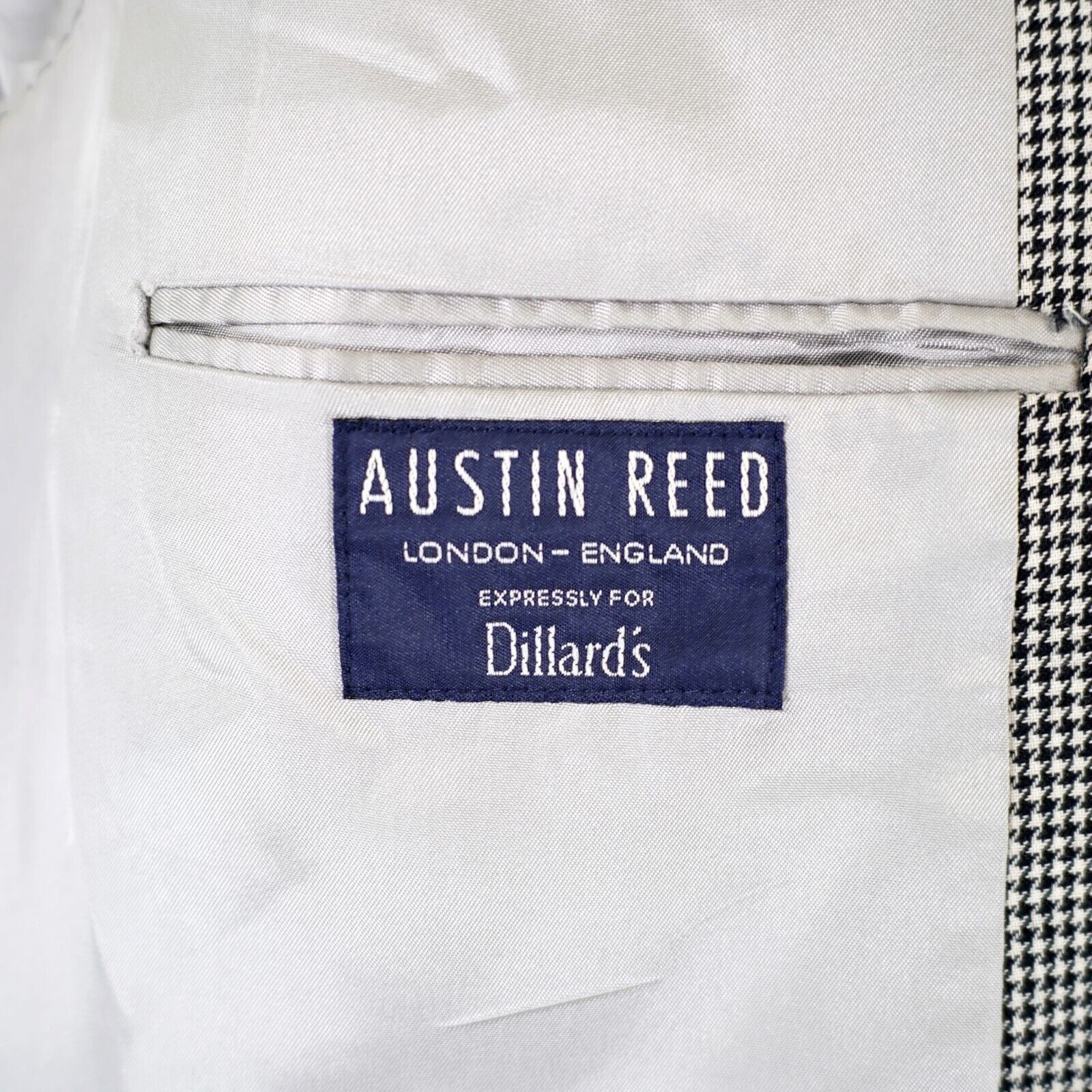 Austin Reed Austin Reed 46L Wool Cream Black Herringbone Sport Coat 3 Bu Size 46L - 8 Thumbnail