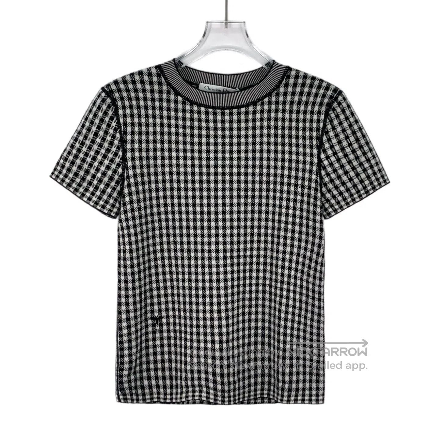 Dior Dior Color-blocked beehive embroidered check cashmere shor Size XS / US 0-2 / IT 36-38 - 1 Thumbnail