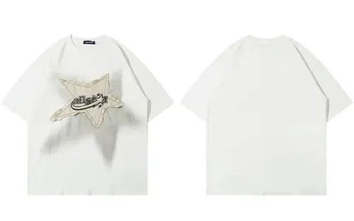 Vintage Harajuku Star Splicing Tshirt Oversized Size US L / EU 52-54 / 3 - 3 Thumbnail