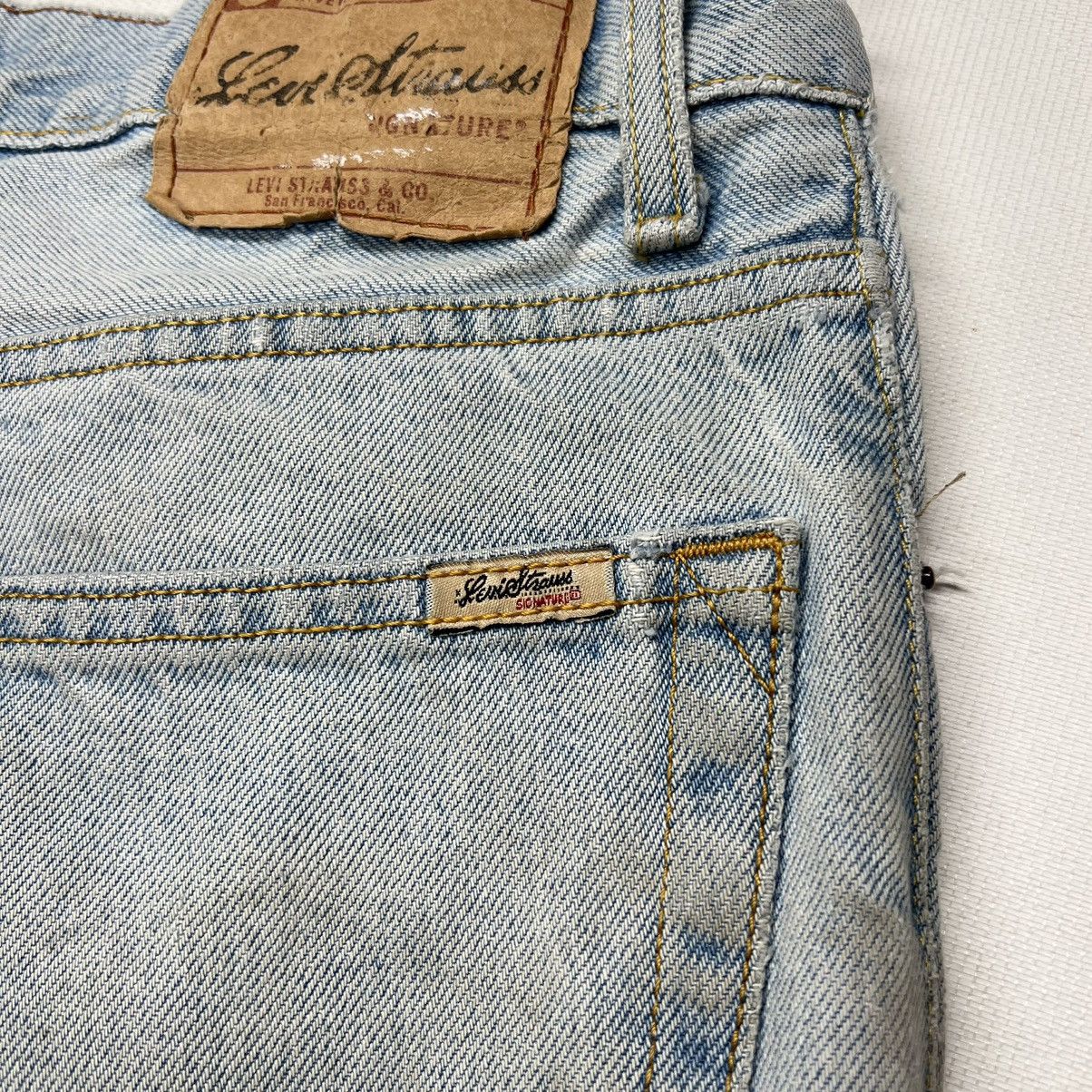 Levi's × Vintage Levis Jeans Blue Signature Corte Regular Work Distressed Rip Size US 32 / EU 48 - 14 Thumbnail
