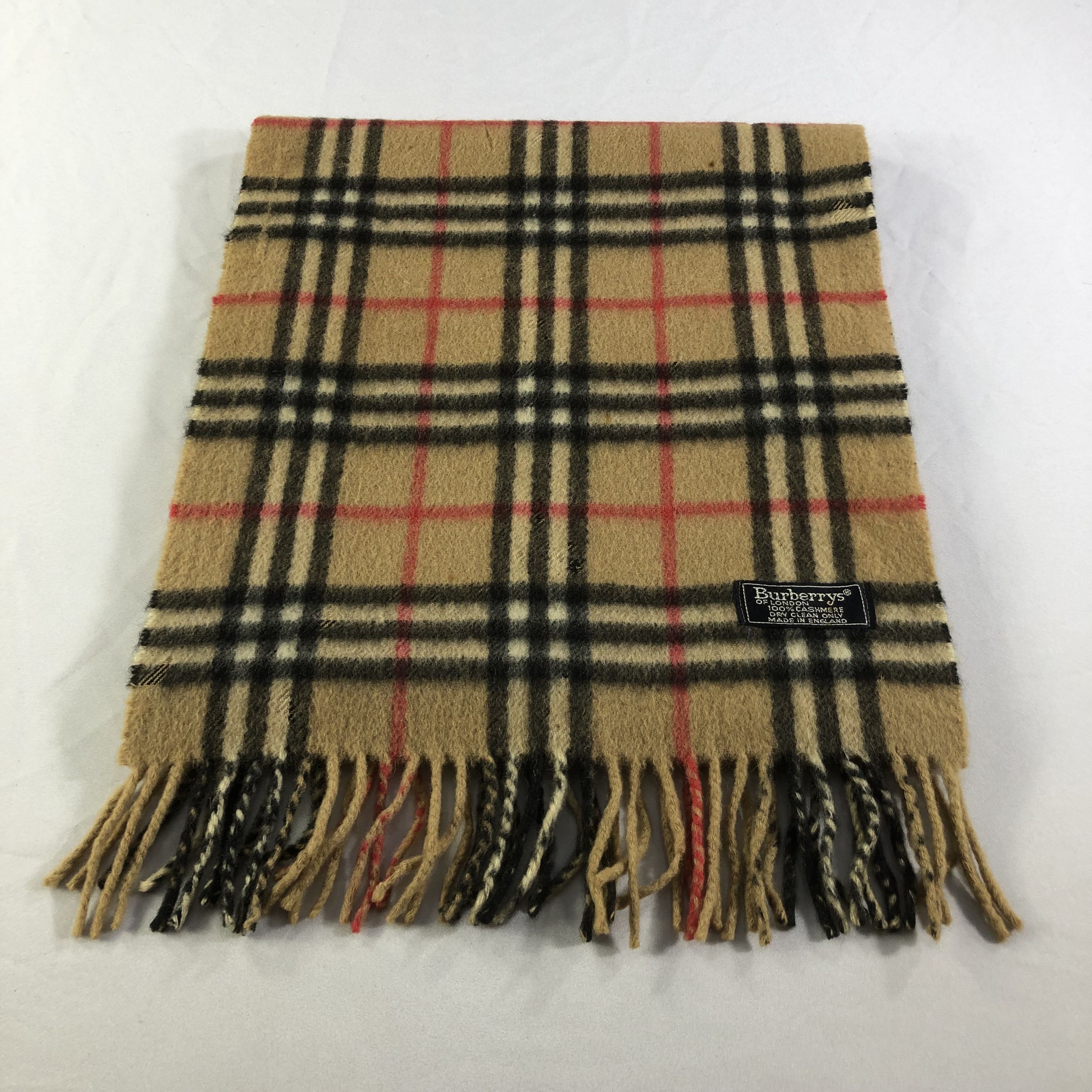 Burberry Burberrys Tan Nova Check Cashmere Scarf Muffler V1667 Size ONE SIZE - 2 Thumbnail
