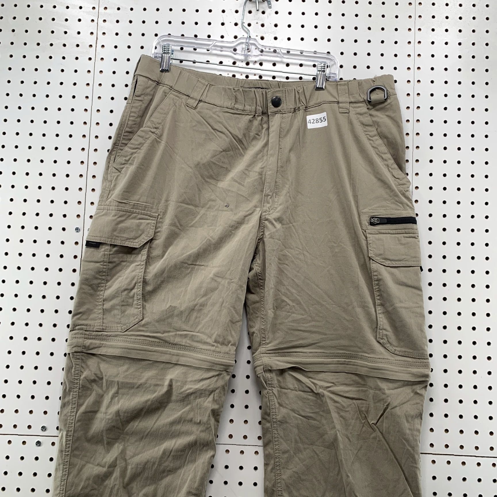 Vintage VINTAGE BC Clothing Cargo Convertible Pants Mens 2XL 40x32 Khaki Button Cargo Pocket Cotton Brown Mens Pants Size US 39 - 2 Thumbnail