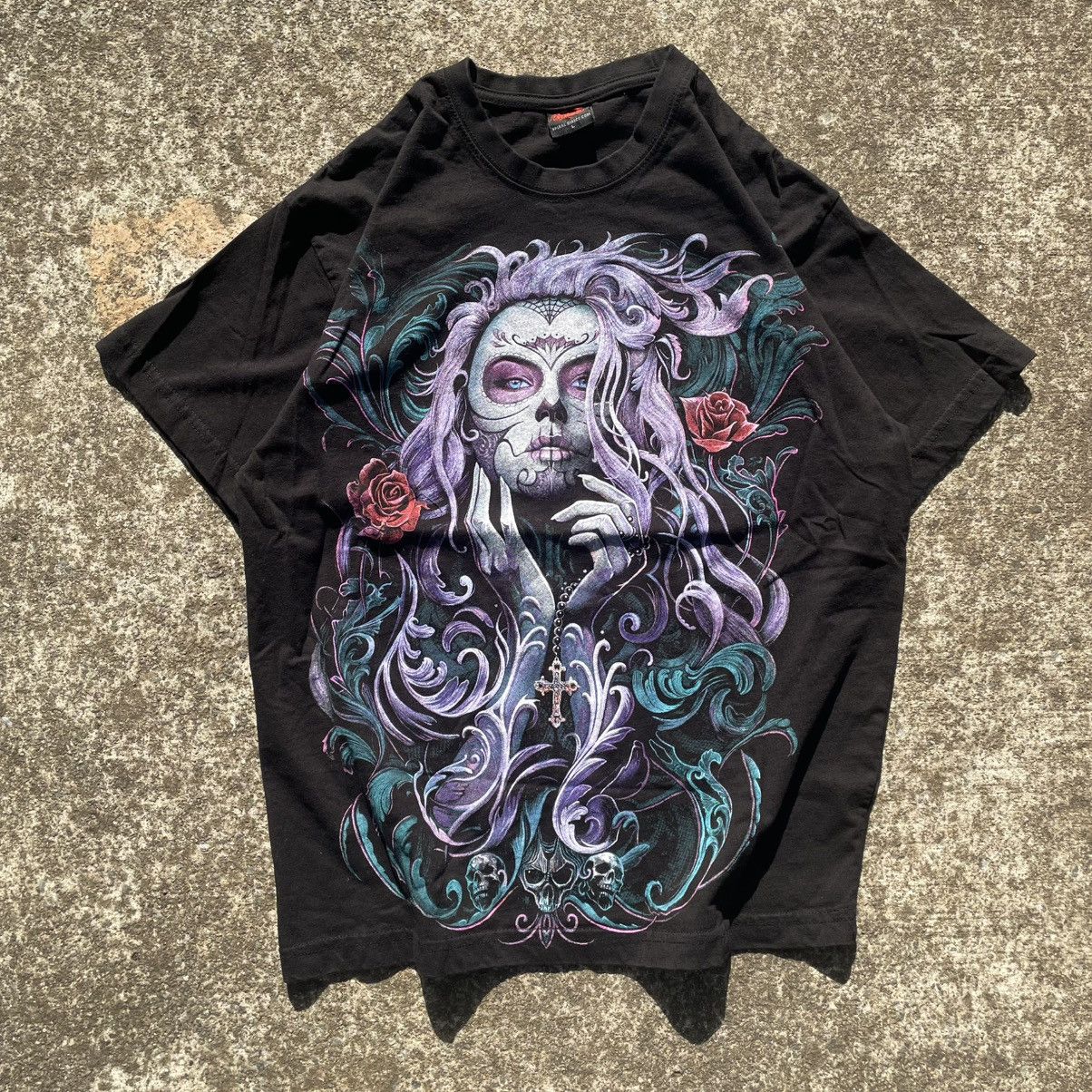 Vintage Vintage 2000’s Dead Girl Spiral AOP graphic t-shirt Size US L / EU 52-54 / 3 - 1 Thumbnail