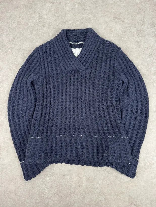 Maison Margiela FW2012 Maison Margiela x H&M Wool Navy Cable Knit Sweater Size US L / EU 52-54 / 3 - 1 Thumbnail