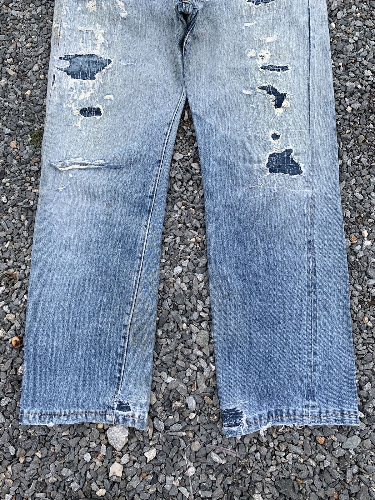 Kapital VINTAGE LEVIS 501XX BIG E SELVEDGE DAMAGE DISTRESSED DENIM Size US 30 / EU 46 - 7 Thumbnail