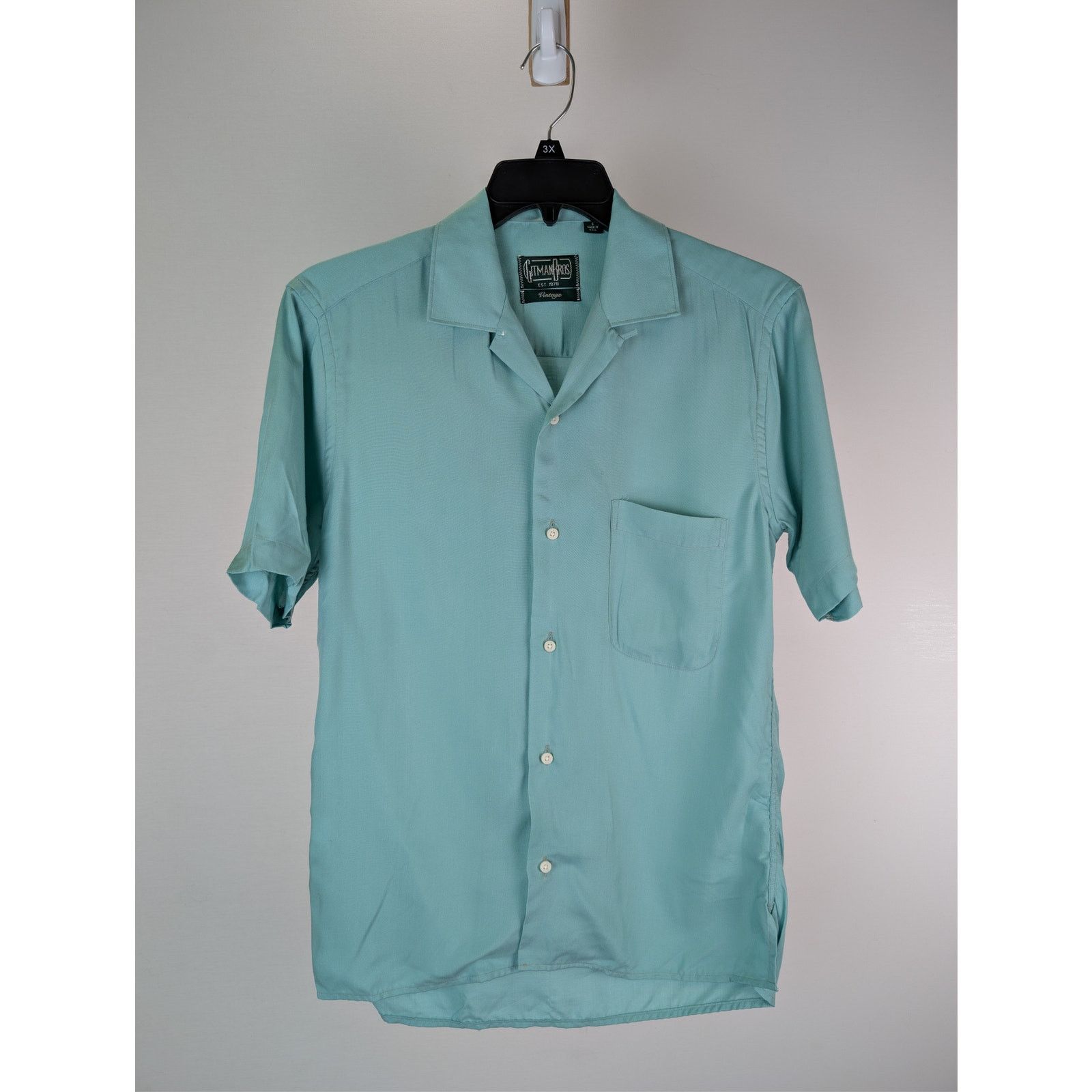 Gitman Bros. o1rshd1 CC20 Front Pocket Half Sleeve Button up Shirt Blue Size US S / EU 44-46 / 1 - 2 Thumbnail