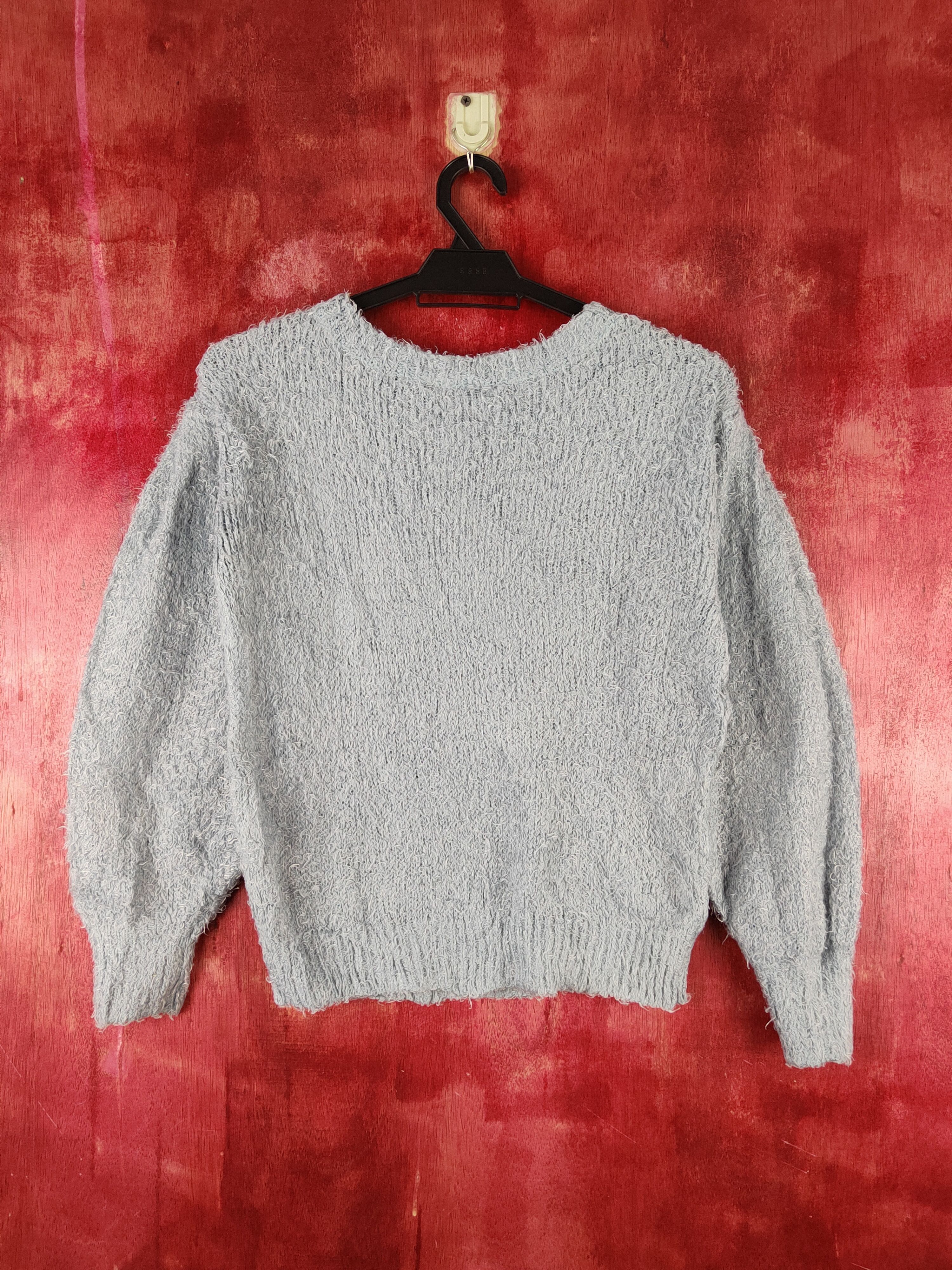 GU GU Blue Shag Shaggy Fur Mohair Knitwear #S2178 Size S / US 4 / IT 40 - 7 Thumbnail