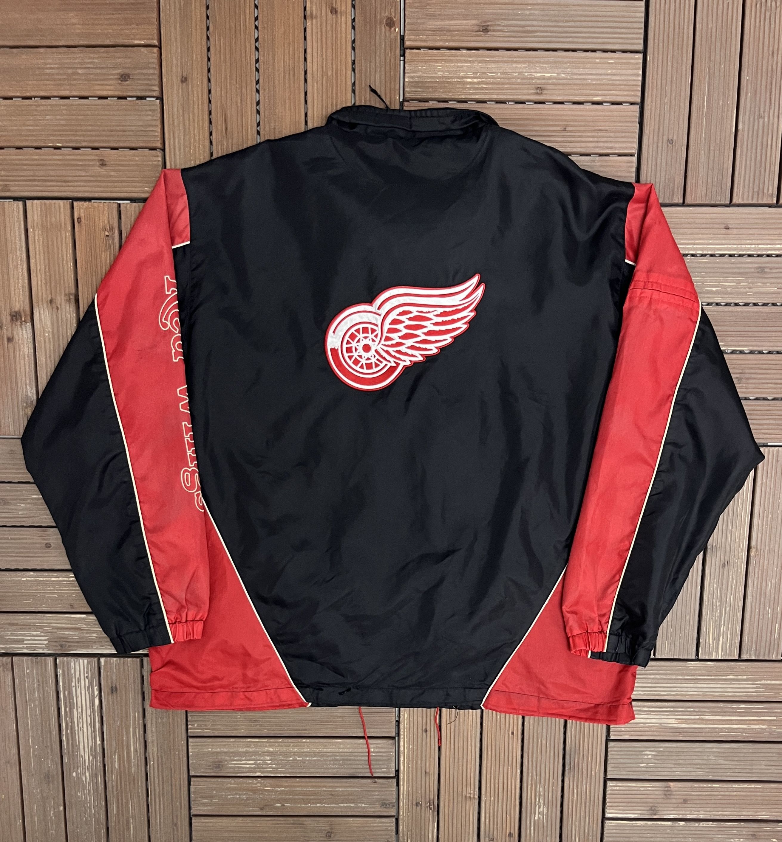 Vintage Detroit Red Wings Stitched Vintage Windbreaker Jacket Size US XL / EU 56 / 4 - 4 Thumbnail