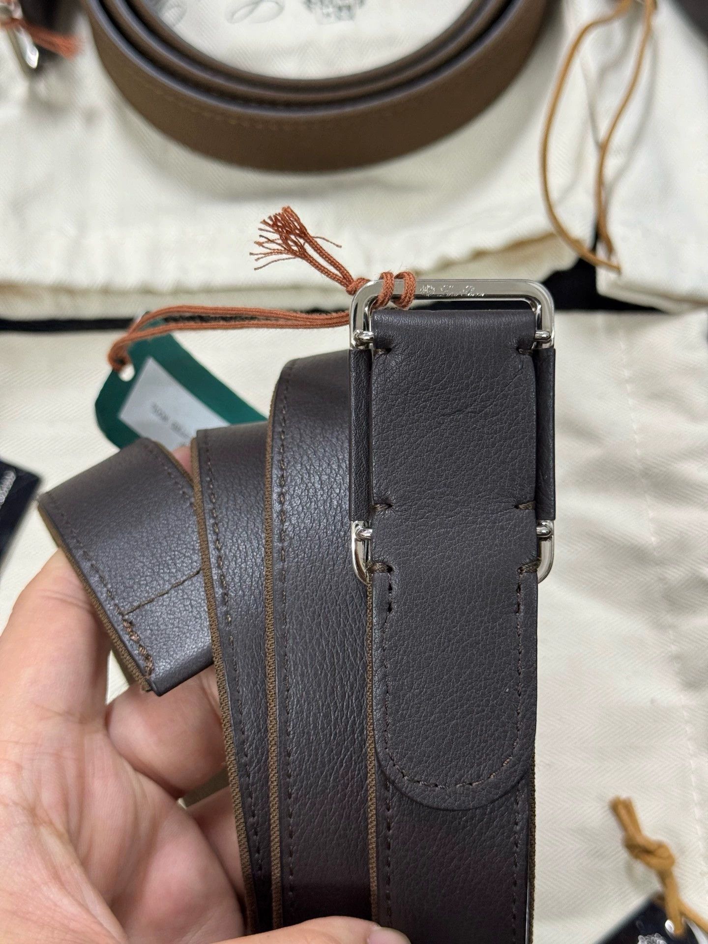 Loro Piana Loro Piana Men's Leather and Wool Belt Size ONE SIZE - 3 Thumbnail