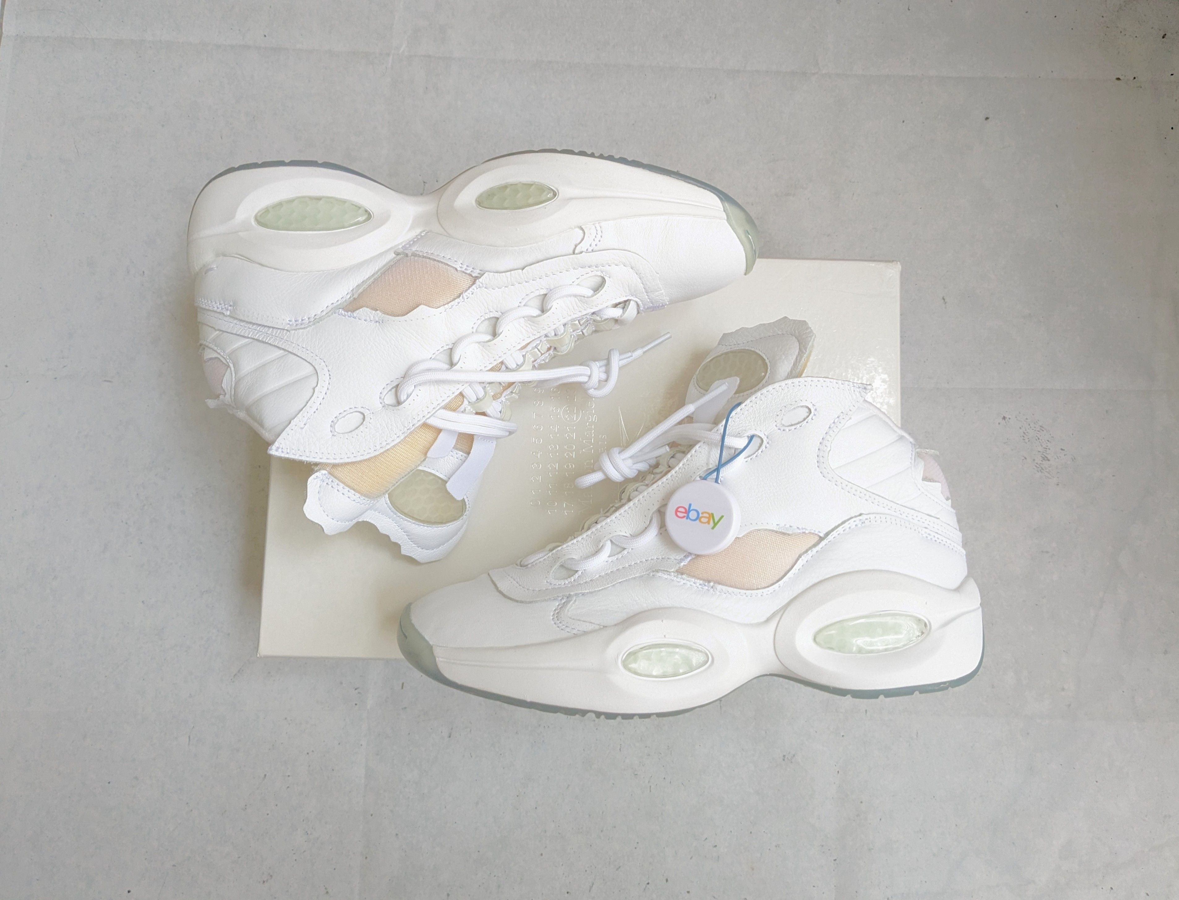 Maison Margiela × Reebok Maison Margiela Reebok Question White 9 High Tops Leather Size US 9 / EU 42 - 1 Thumbnail