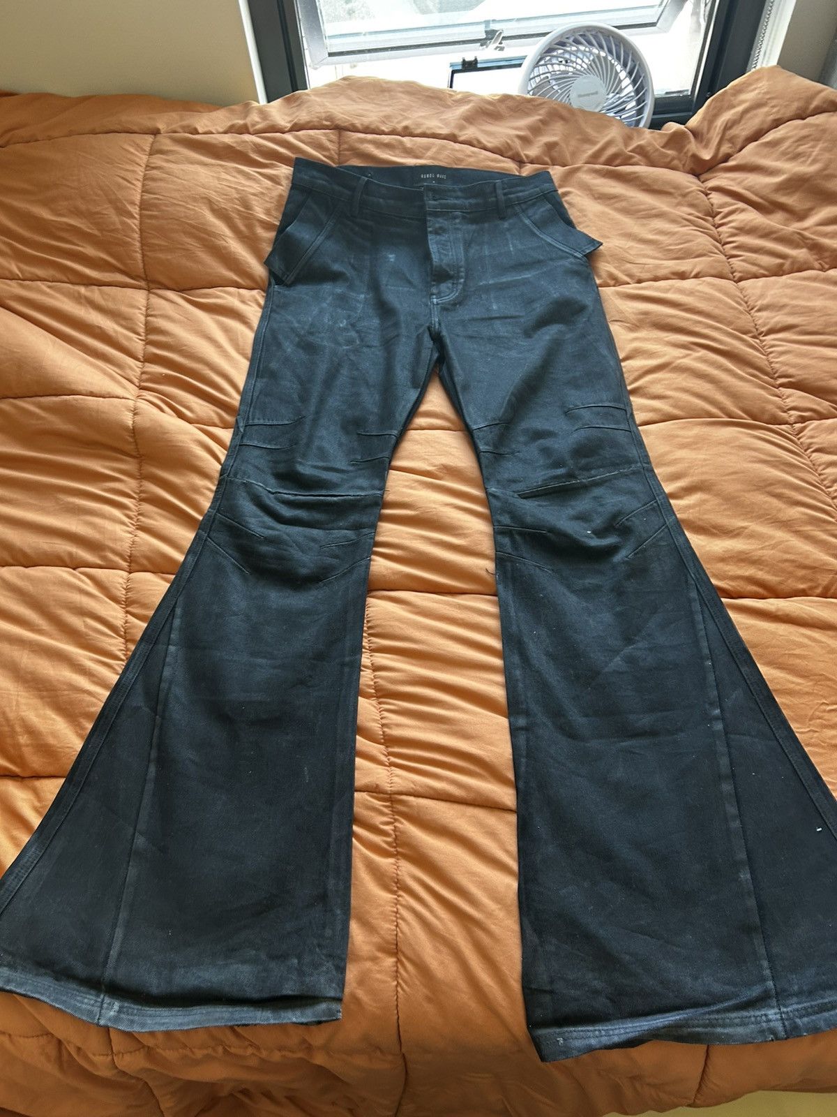 Other Rebel wave hand painted waxed flaired denim pants Size US 32 / EU 48 - 6 Thumbnail