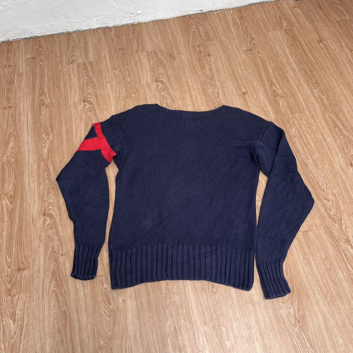 Polo Ralph Lauren × Vintage 💸BINDING💸 Vintage 90s Polo Ralph Luren CREST Logo Knitwear Size US L / EU 52-54 / 3 - 6 Thumbnail