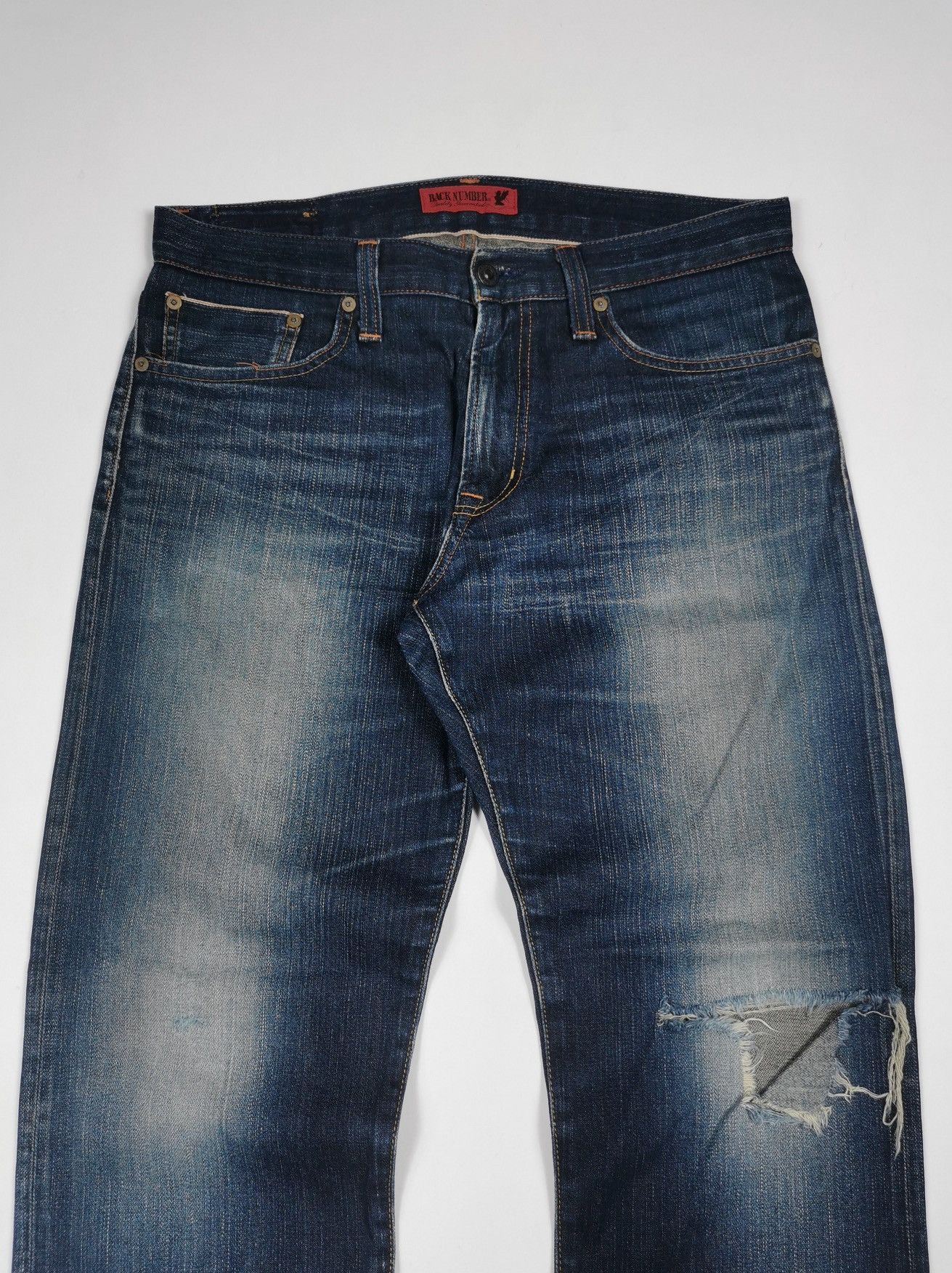 Japanese Brand Selvedge Back Number Japan Tight Straight Ankle Jeans Size US 34 / EU 50 - 3 Thumbnail