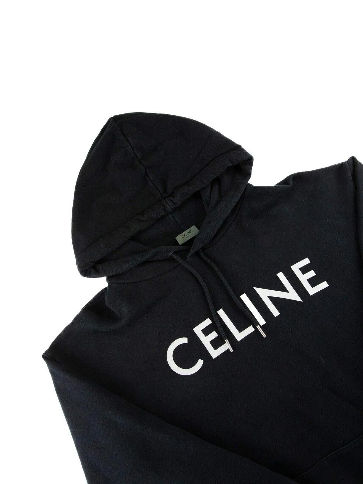 Celine Celine Mens Logo Black Hoodie Large Black Size US L / EU 52-54 / 3 - 2 Thumbnail