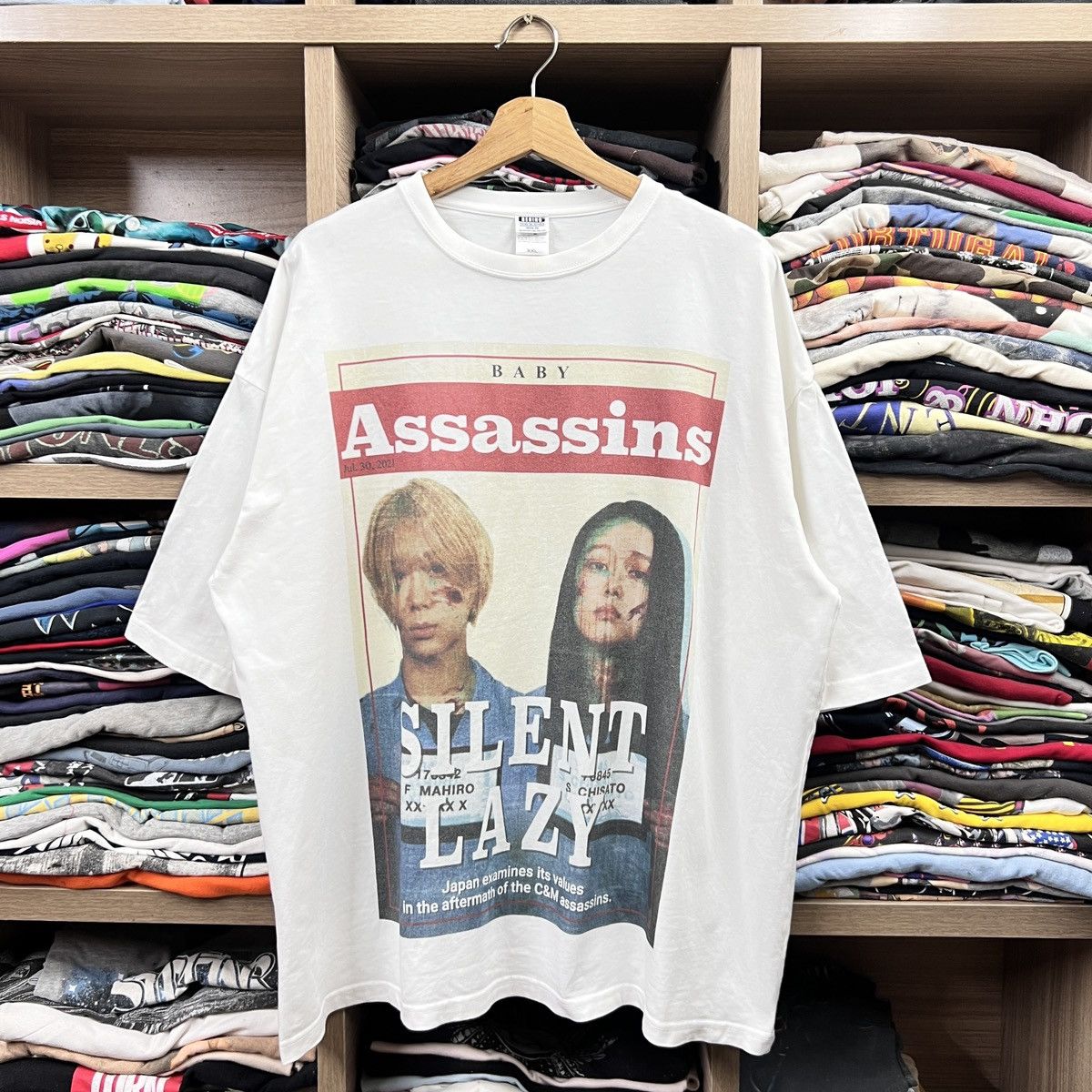 Vintage BABY ASSASINS SILENT LAZY PROMO TEE Size US XXL / EU 58 / 5 - 1 Thumbnail