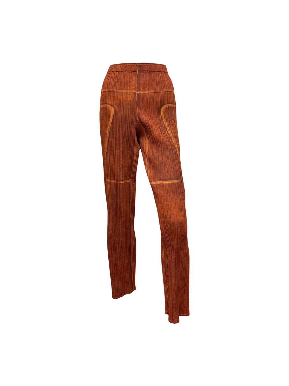 Pleats Please Issey Miyake PLEATS PLEASE ISSEY MIYAKE Denim Print Straight Leg Pants Size 27" / US 4 / IT 40 - 1 Thumbnail
