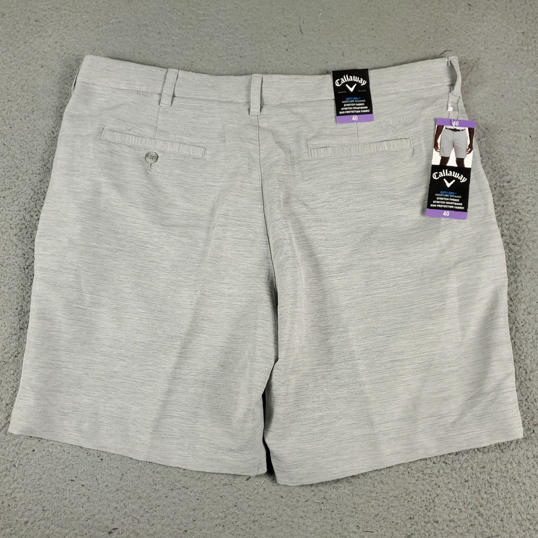 Callaway Callaway Shorts Mens Flat Front Chino Gray 40 IN Regular Waist Size 40 Casual Golf Logo Pockets Size US 40 / EU 56 - 7 Thumbnail