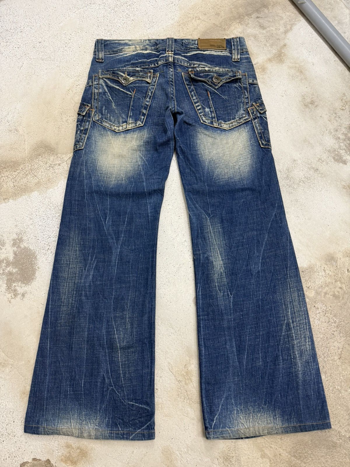 Hysteric Glamour Wide Leg Mudwash Thunder Whisker Distressed Denim Pants Size US 31 - 2 Thumbnail