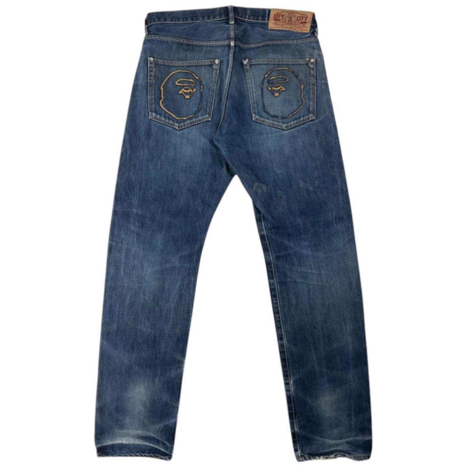 Bape Vintage Bape Embroidered Denim Jeans Size M Size US 32 / EU 48 - 2 Thumbnail
