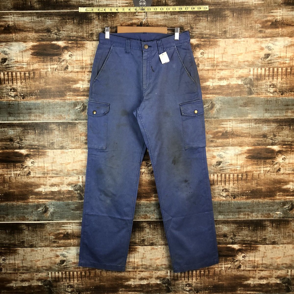 Japanese Brand DL After O Blue Cargo Multipocket Pants #C1227 Size US 29 - 1 Thumbnail