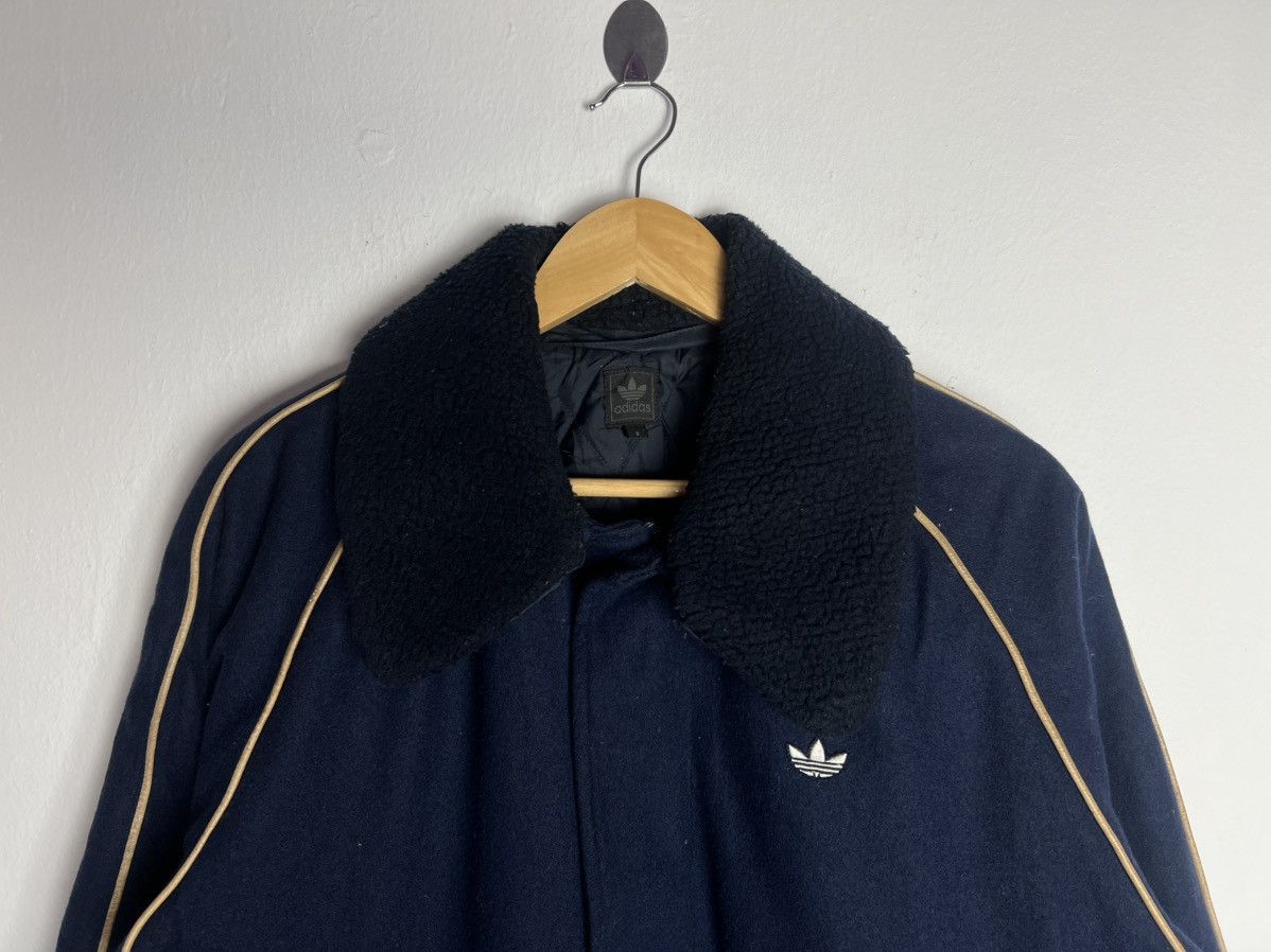 Adidas Vintage 90s Adidas Trefoil Quilted Wool Zip Up Jacket Size US L / EU 52-54 / 3 - 4 Thumbnail