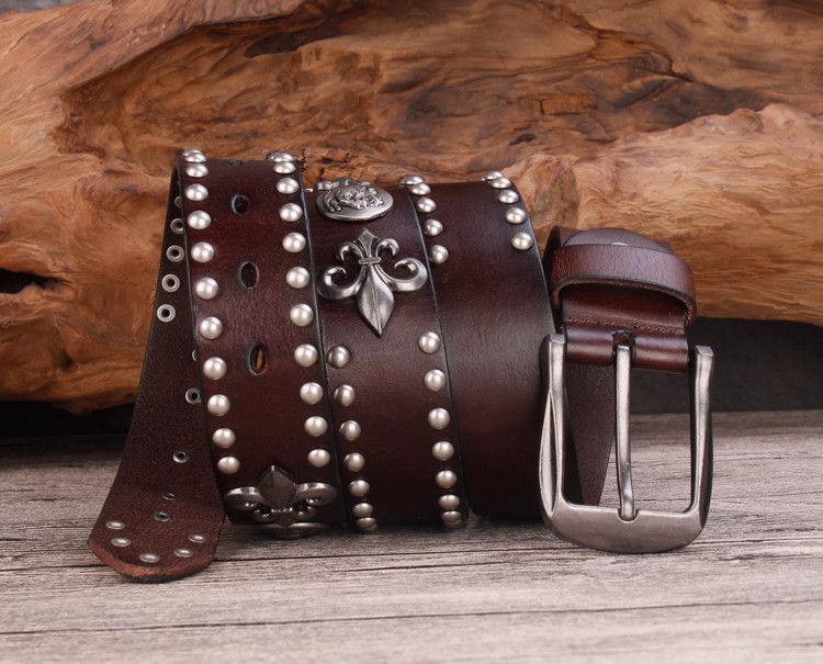 Japanese Brand Men rivet cowboy belt Size ONE SIZE - 3 Thumbnail