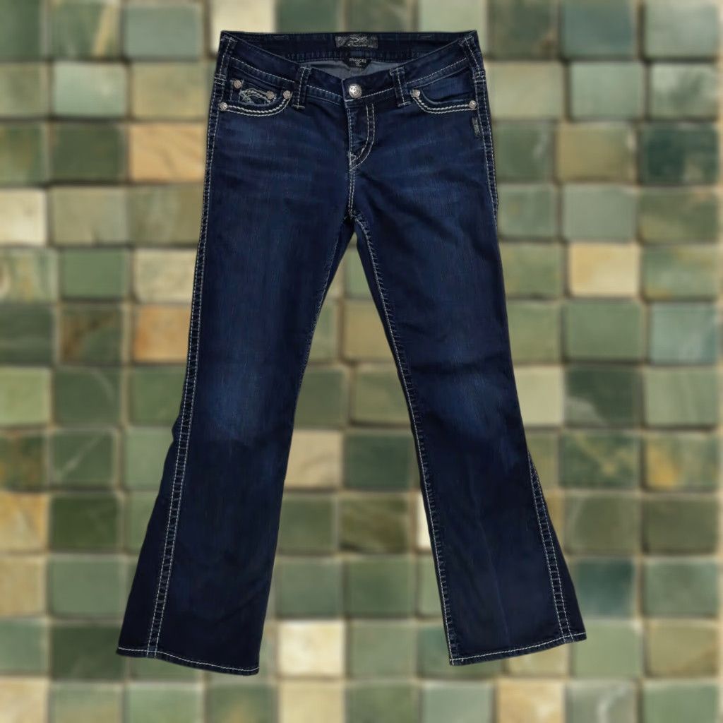 Silver Jeans Co. VINTAGE Silver Jeans Frances Jeans 27x35 Women Denim Bootcut Stretch Blue 90s? (Note: This needs to be only from original words; adjust.) Size 27" / US 4 / IT 40 - 1 Thumbnail