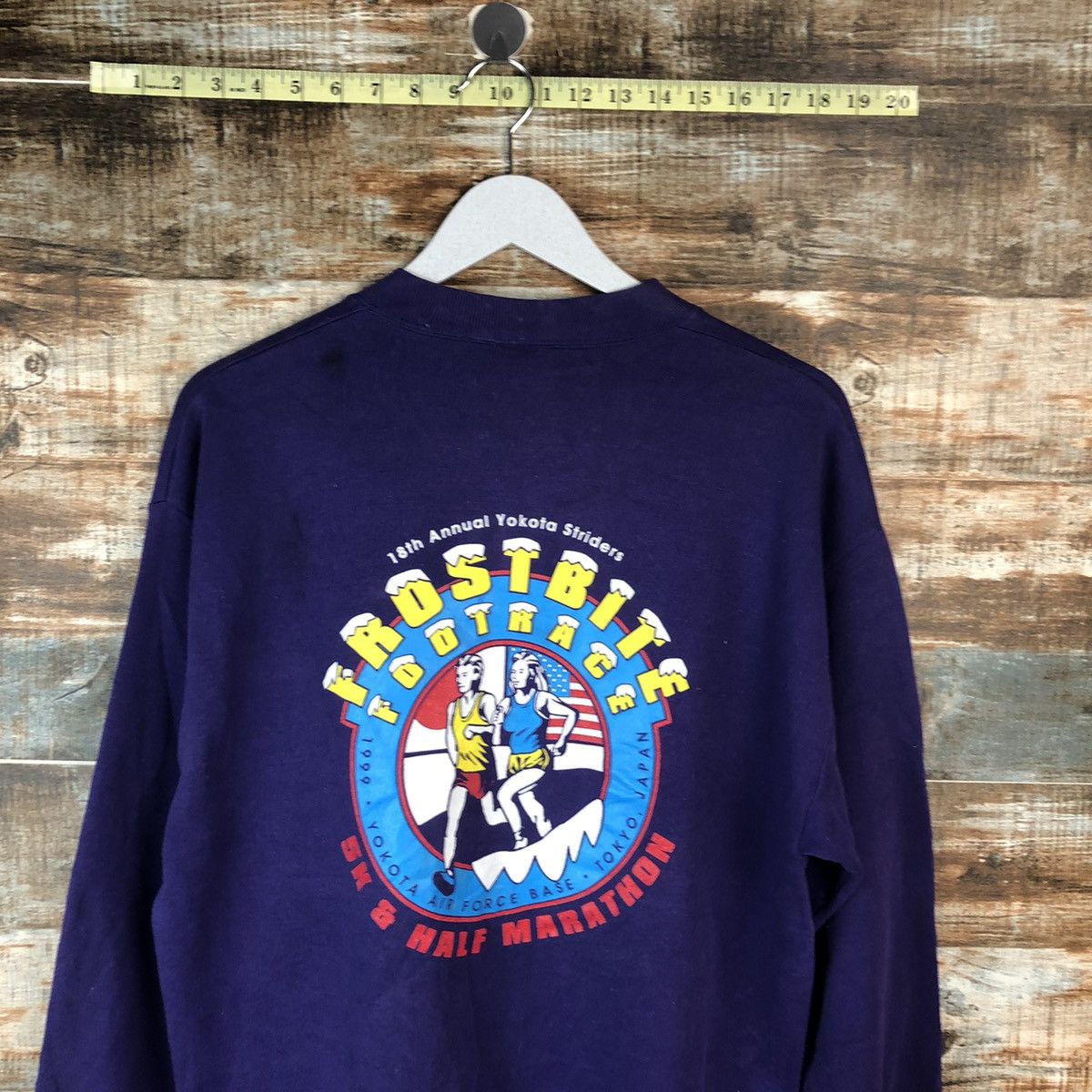 Vintage 99' Yokota Striders Running Club Purple Sweatshirt #A2059 Size US M / EU 48-50 / 2 - 3 Thumbnail