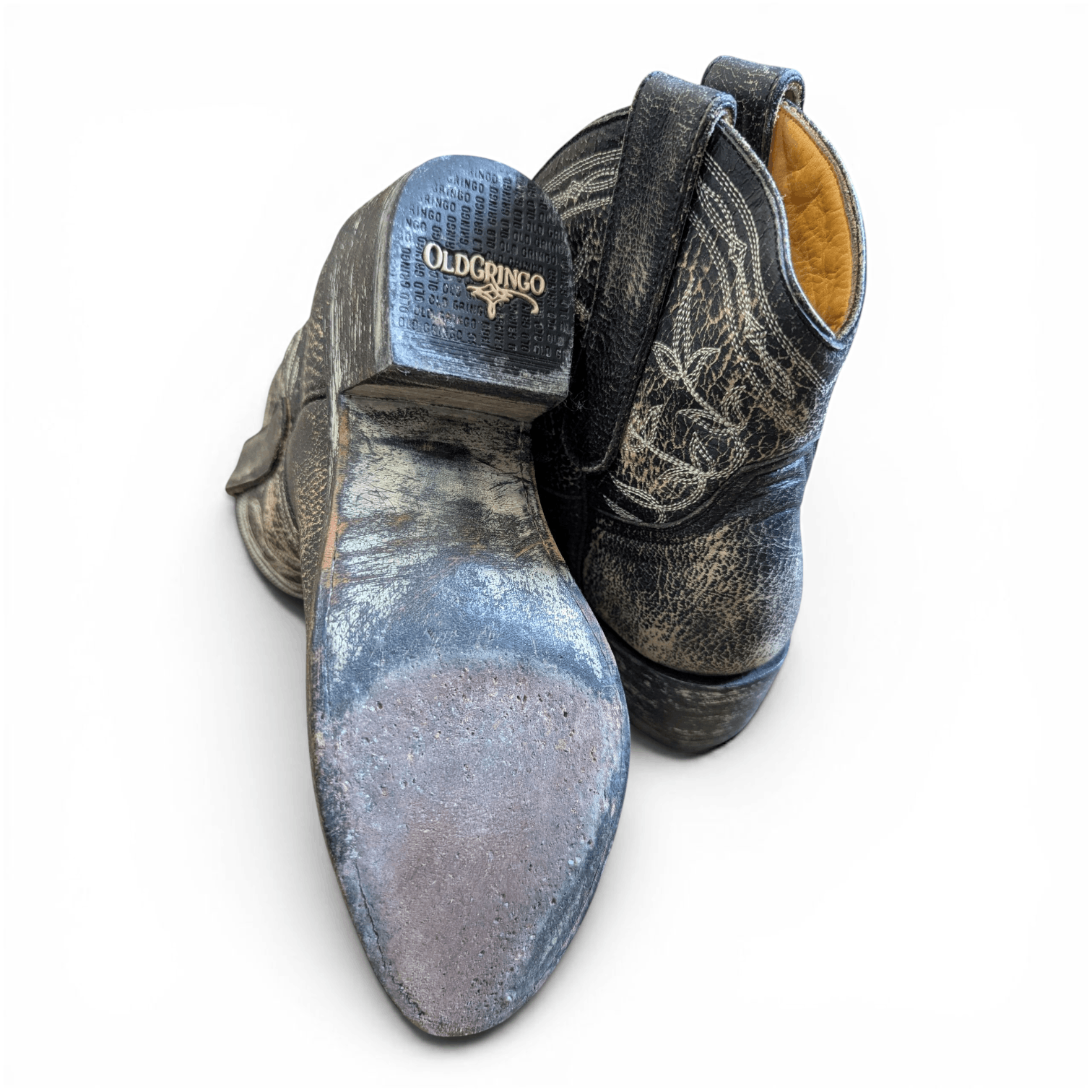 Old Gringo Mexicana x Old Gringo Western Ankle Boots Distressed Print Size US 5.5 / IT 35.5 - 6 Thumbnail