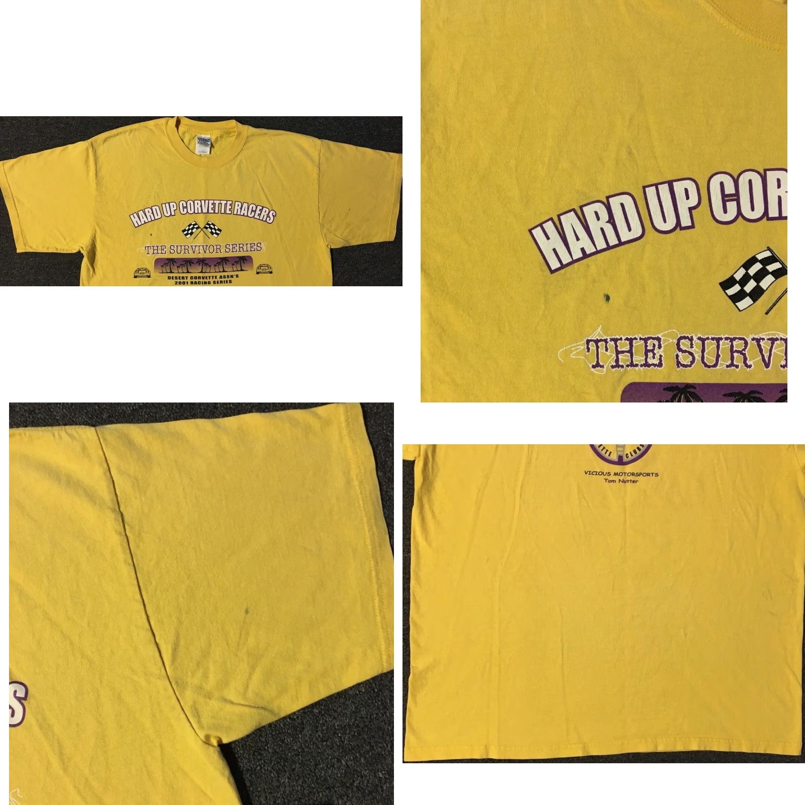 NASCAR Vtg Hard Up Corvette Racing Faded Distressed Shirt XL Car NASCAR Biker Grunge 90s Size US XL / EU 56 / 4 - 8 Thumbnail