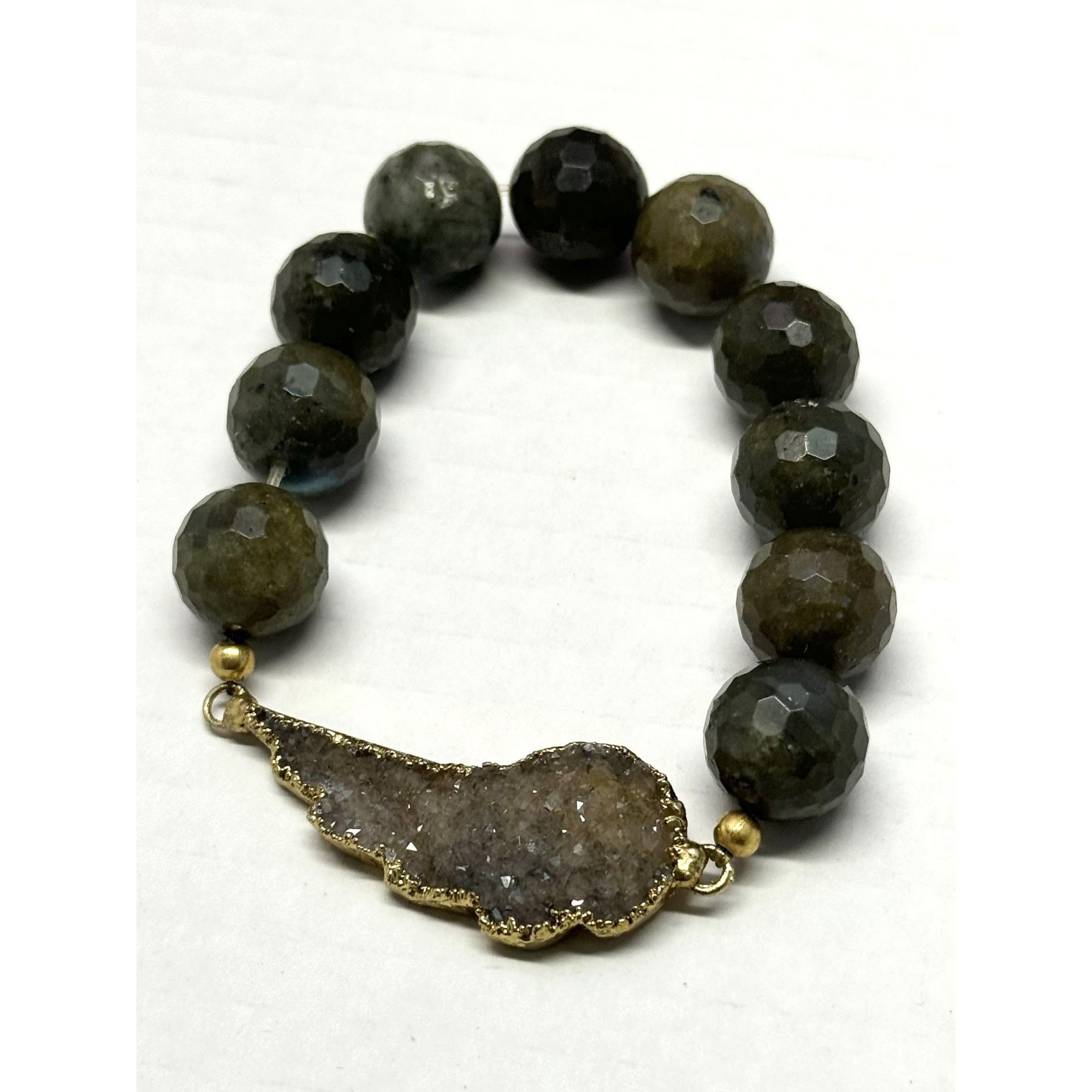 Vintage Vintage semi precious druzy stretch bracelet Size ONE SIZE - 1 Thumbnail