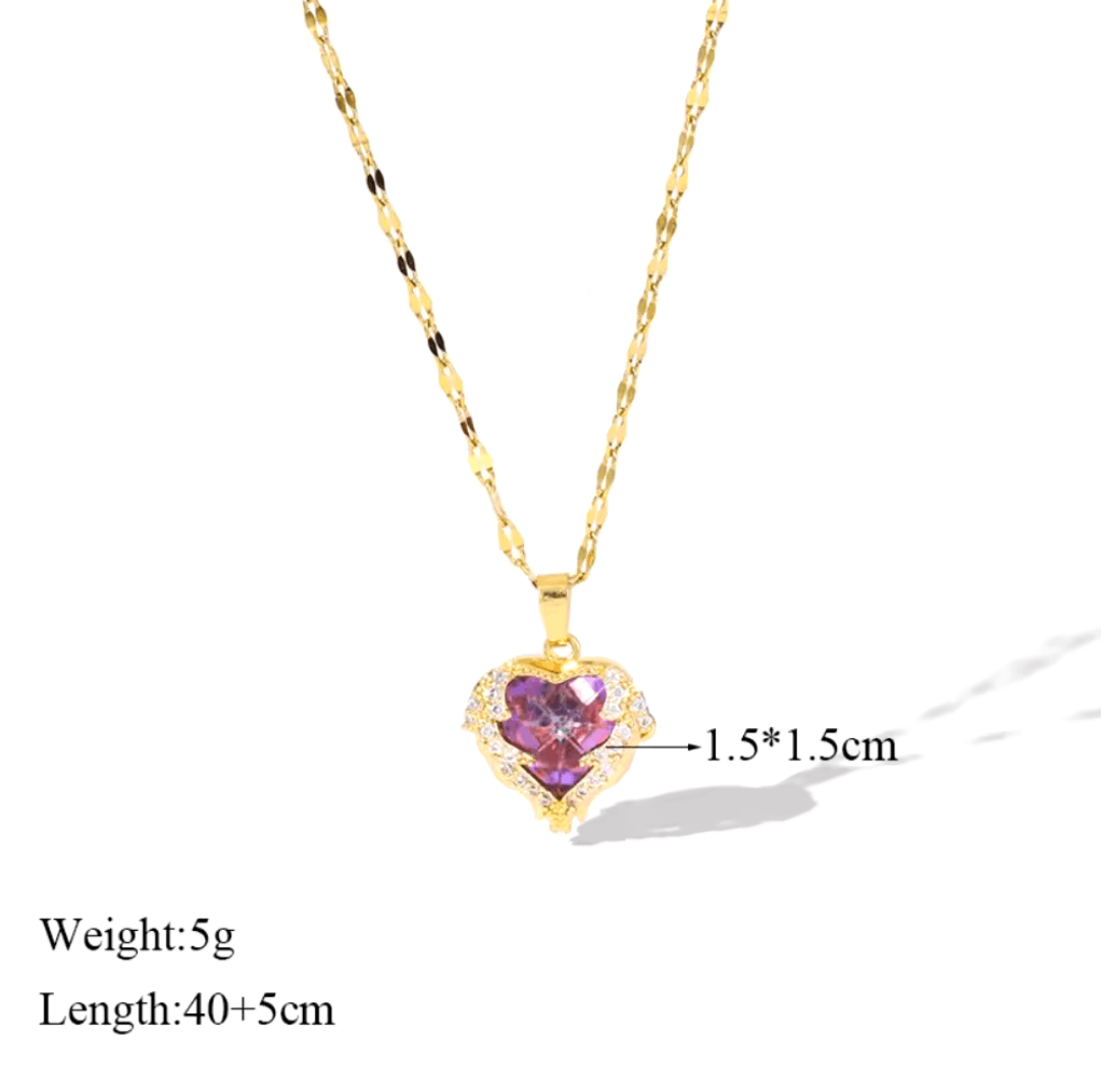 Japanese Brand Stainless Steel Chain Necklace, Love Heart Pendant Size ONE SIZE - 3 Thumbnail